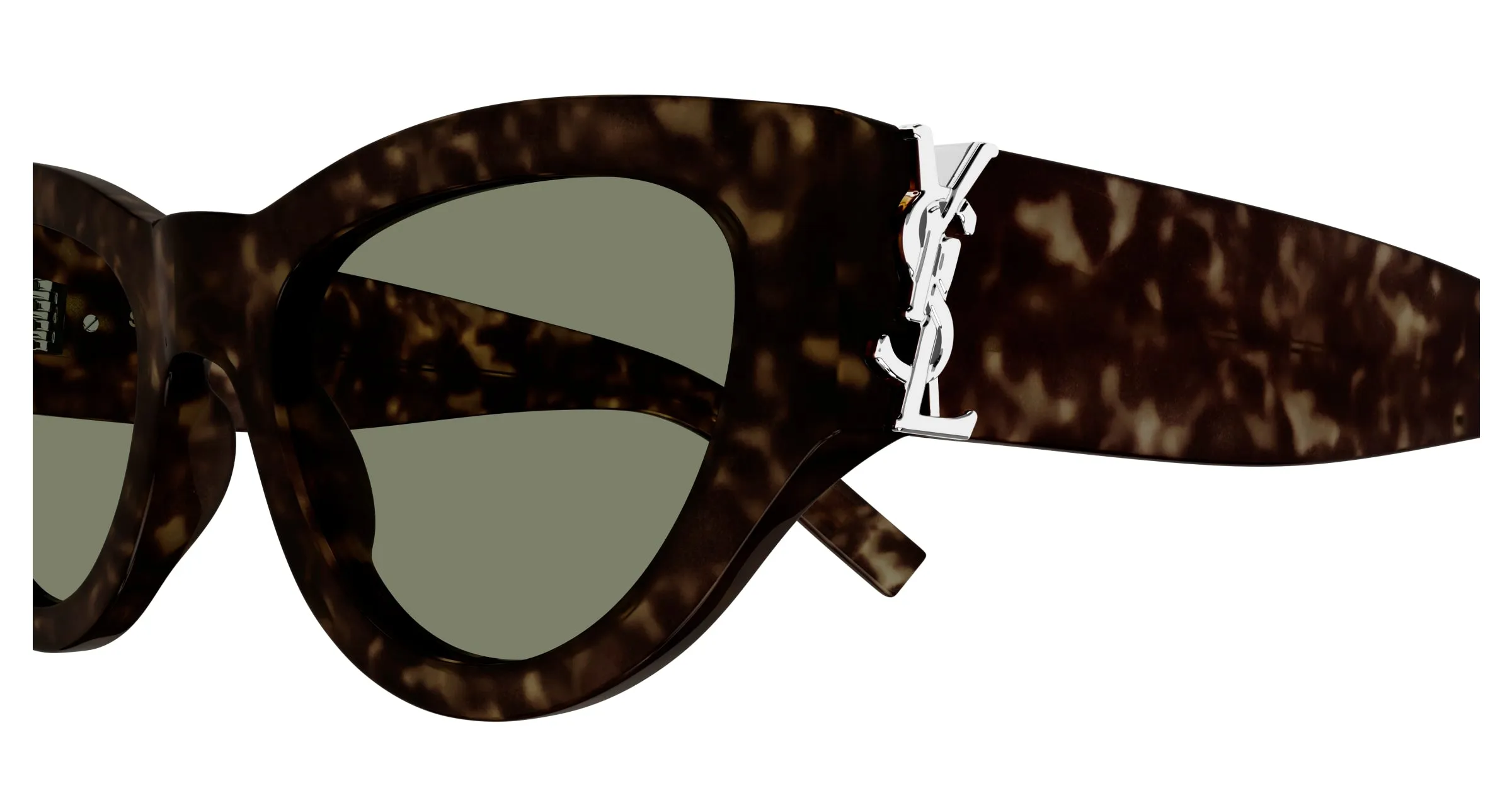 SAINT LAURENT SL M94 008 Occhiali da sole Acetato Havana Verde Cat Eye - immagine 3