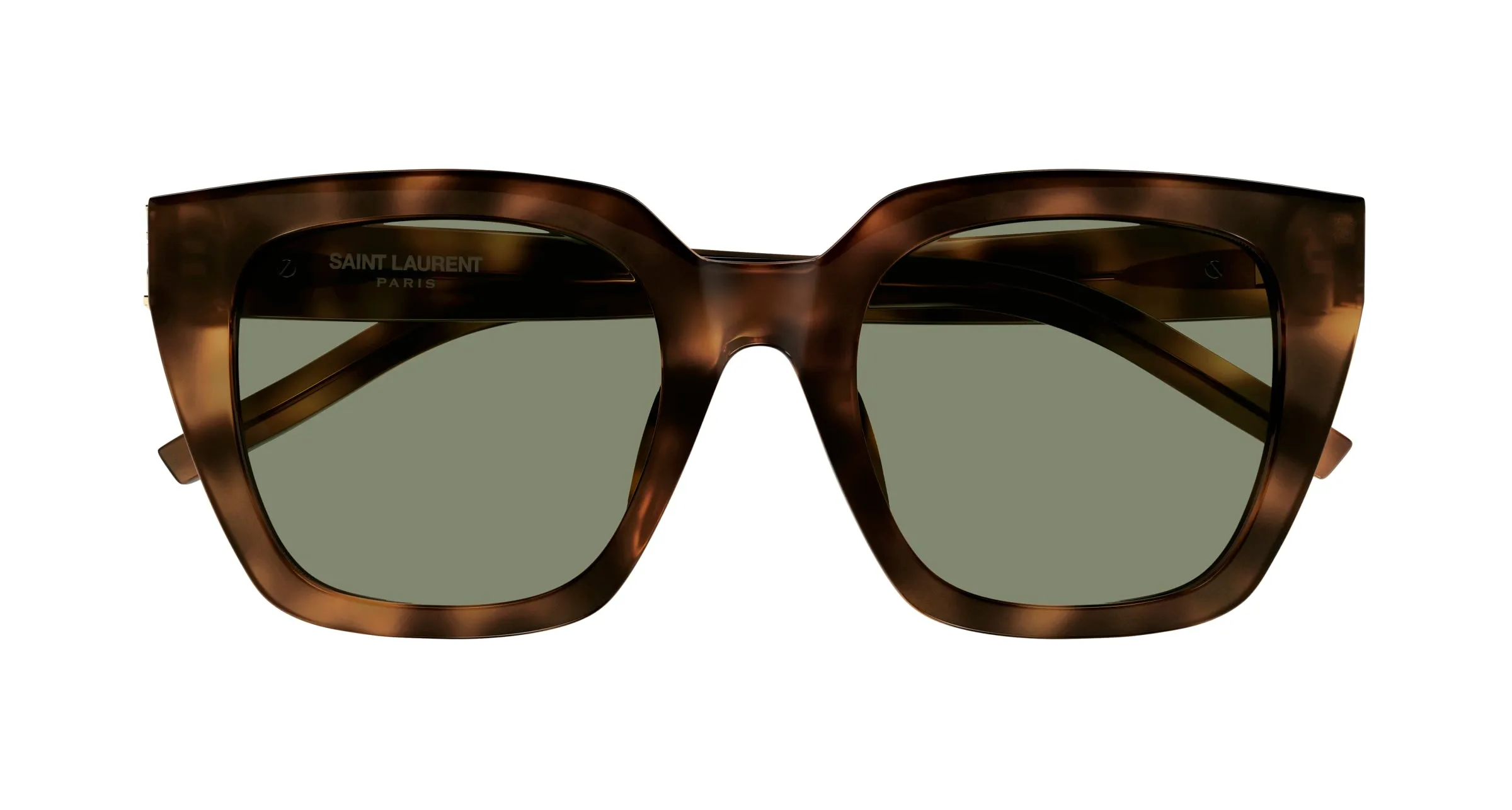 SAINT LAURENT SL M143 003 Occhiali da sole Acetato Havana Verde Cat Eye - immagine 2