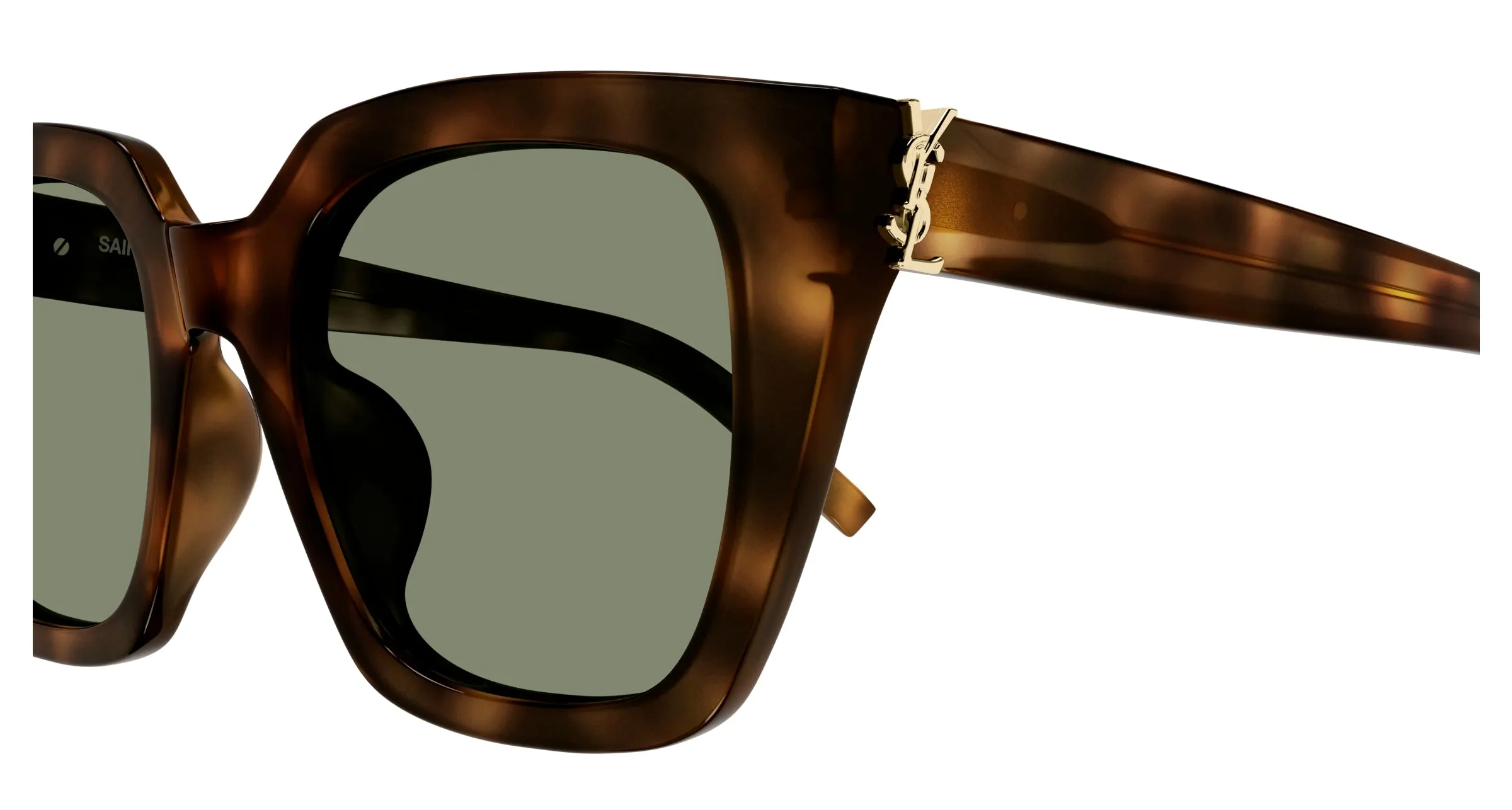 SAINT LAURENT SL M143 003 Occhiali da sole Acetato Havana Verde Cat Eye - immagine 3