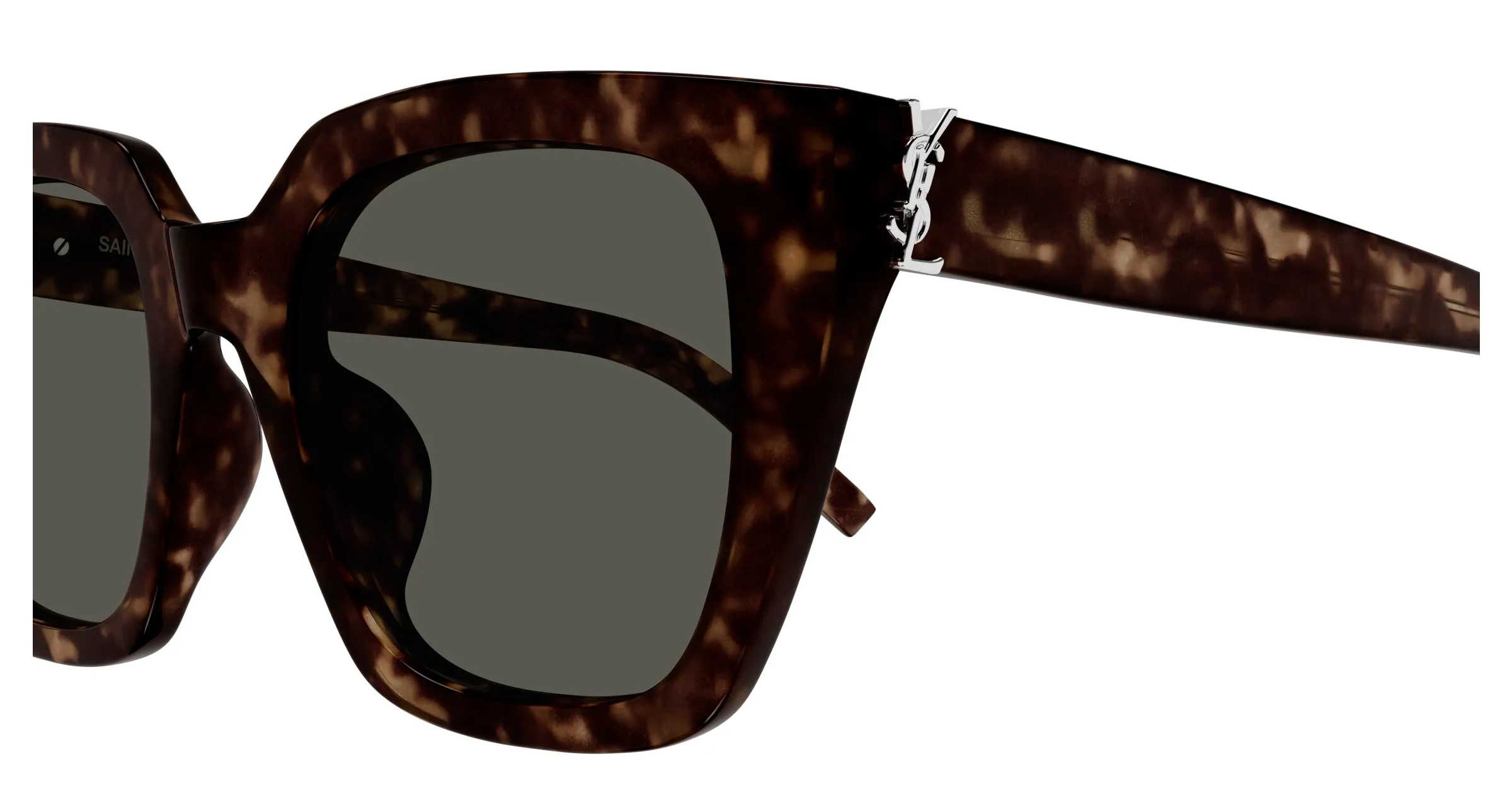 SAINT LAURENT SL M143 002 Occhiali da sole Acetato Havana Grigio Cat Eye - immagine 3