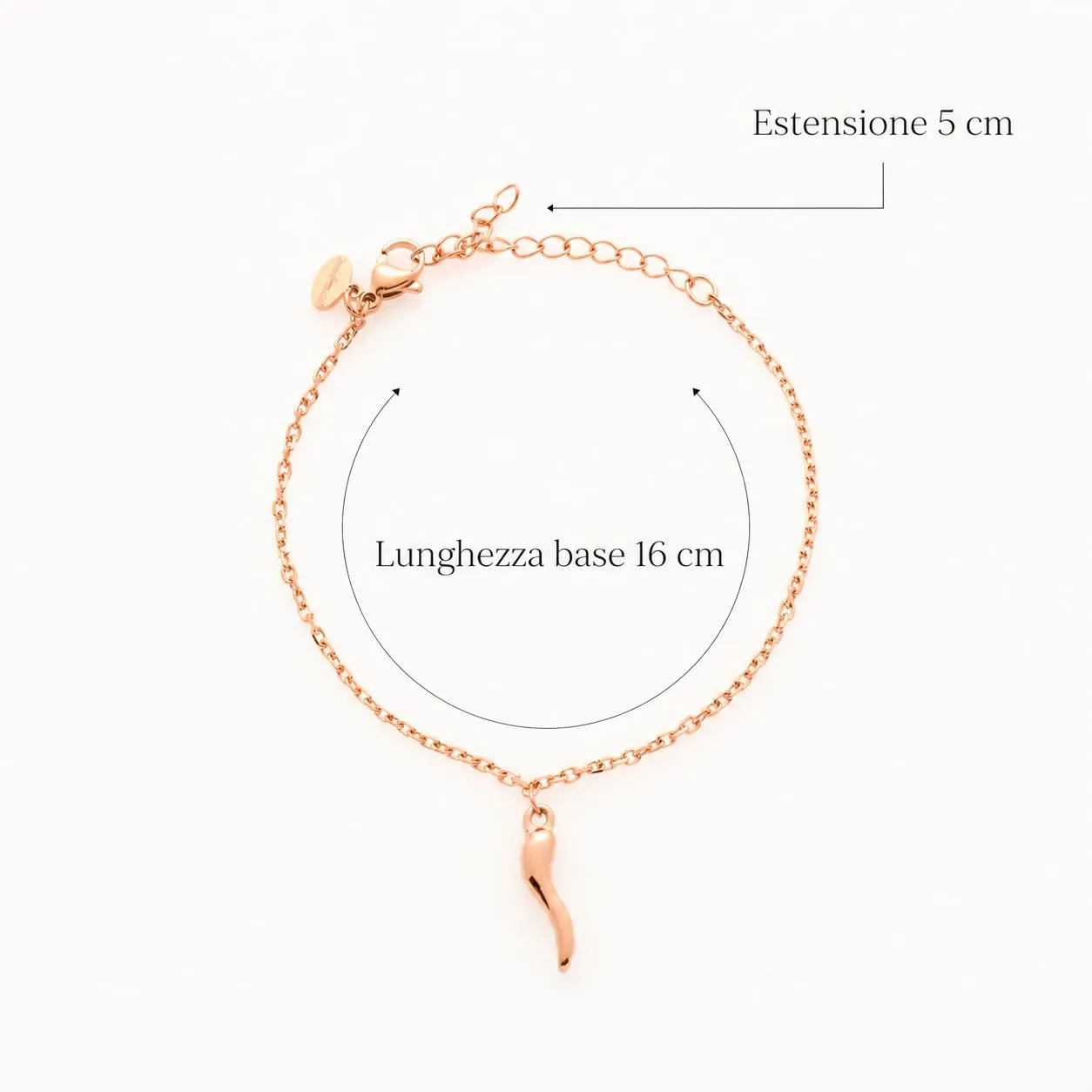 Louis Ciocchetti Bracciale in Acciaio con Corno Portafortuna – Bracciale Regolabile Uomo e Donna con Chiusura a Moschettone, Lunghezza 16 cm + 5 cm - immagine 5