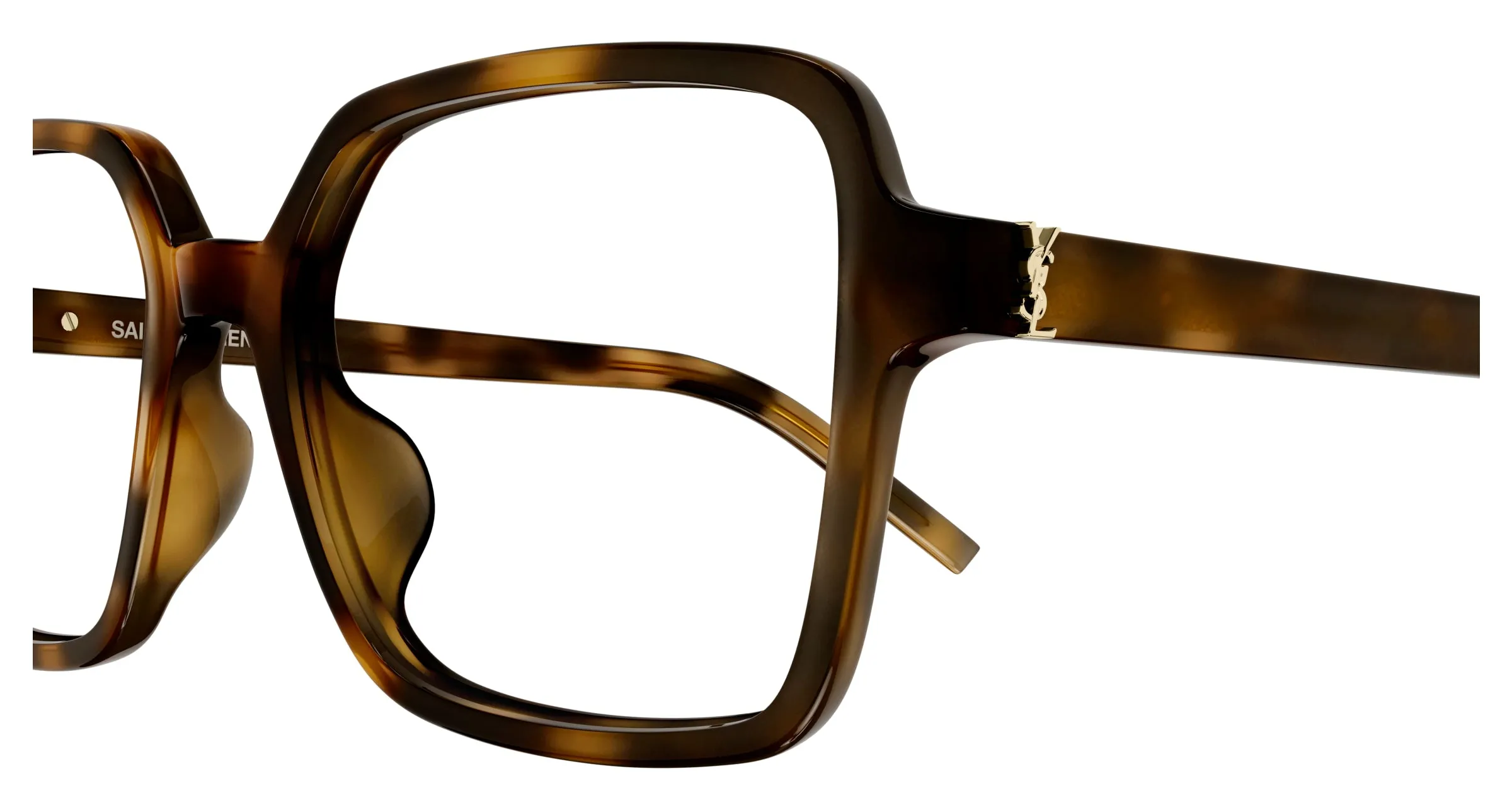SAINT LAURENT SL M139 003 Montature da vista Acetato Havana Trasparente Squadrata ["Antiriflesso"] - immagine 3