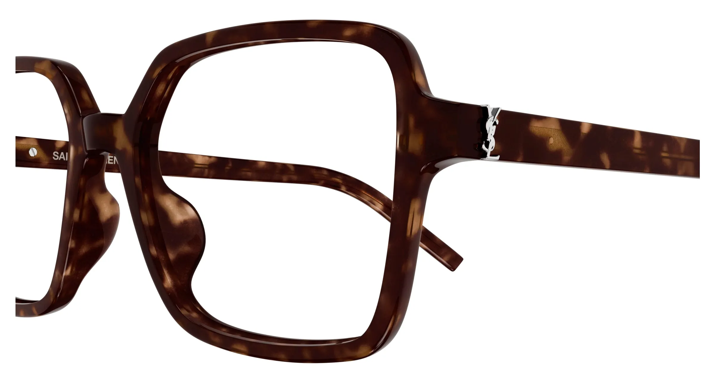 SAINT LAURENT SL M139 002 Montature da vista Acetato Havana Trasparente Squadrata ["Antiriflesso"] - immagine 3