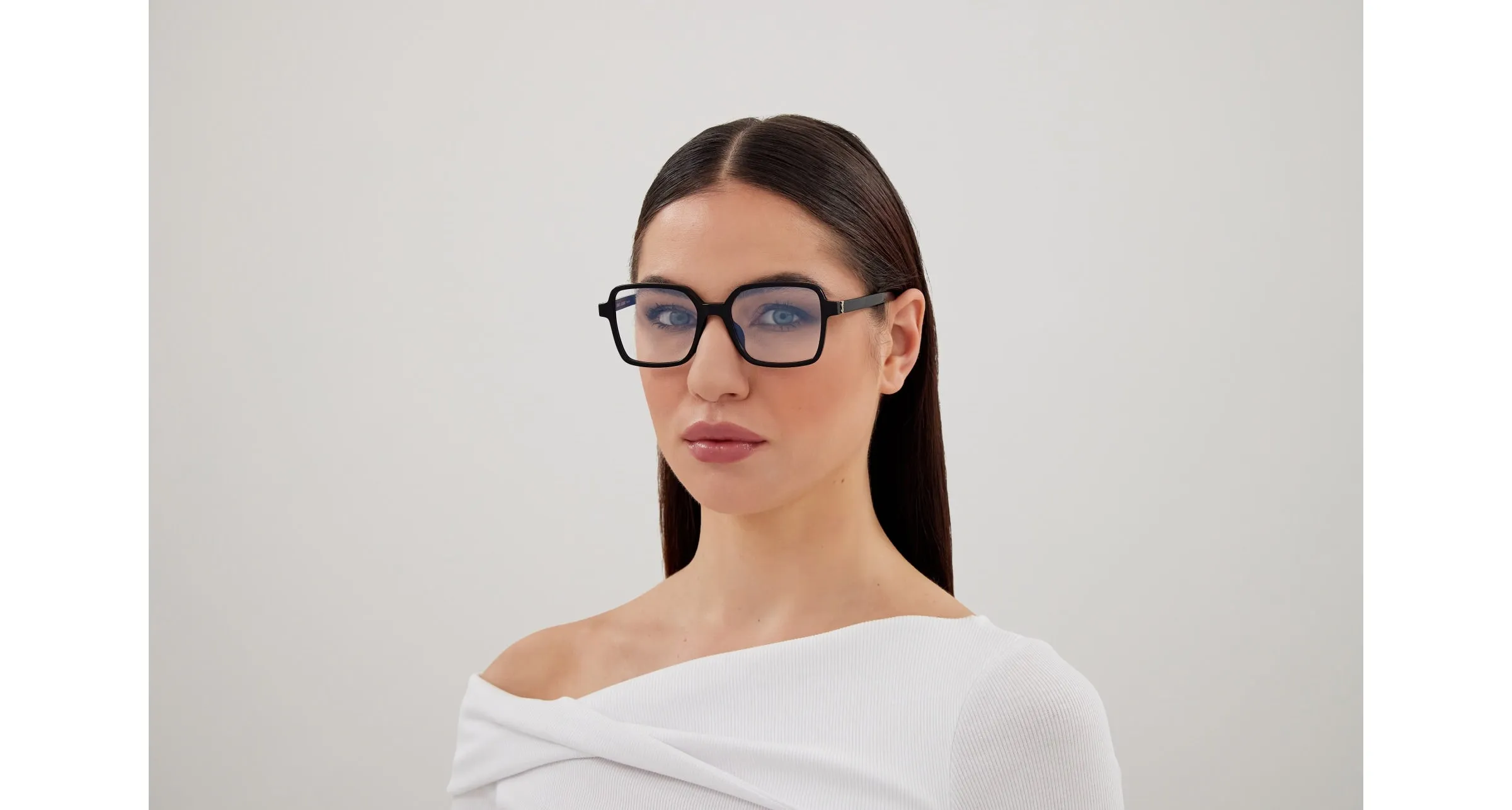 SAINT LAURENT SL M139 001 Montature da vista Acetato Nero Trasparente Squadrata ["Antiriflesso"] - immagine 4