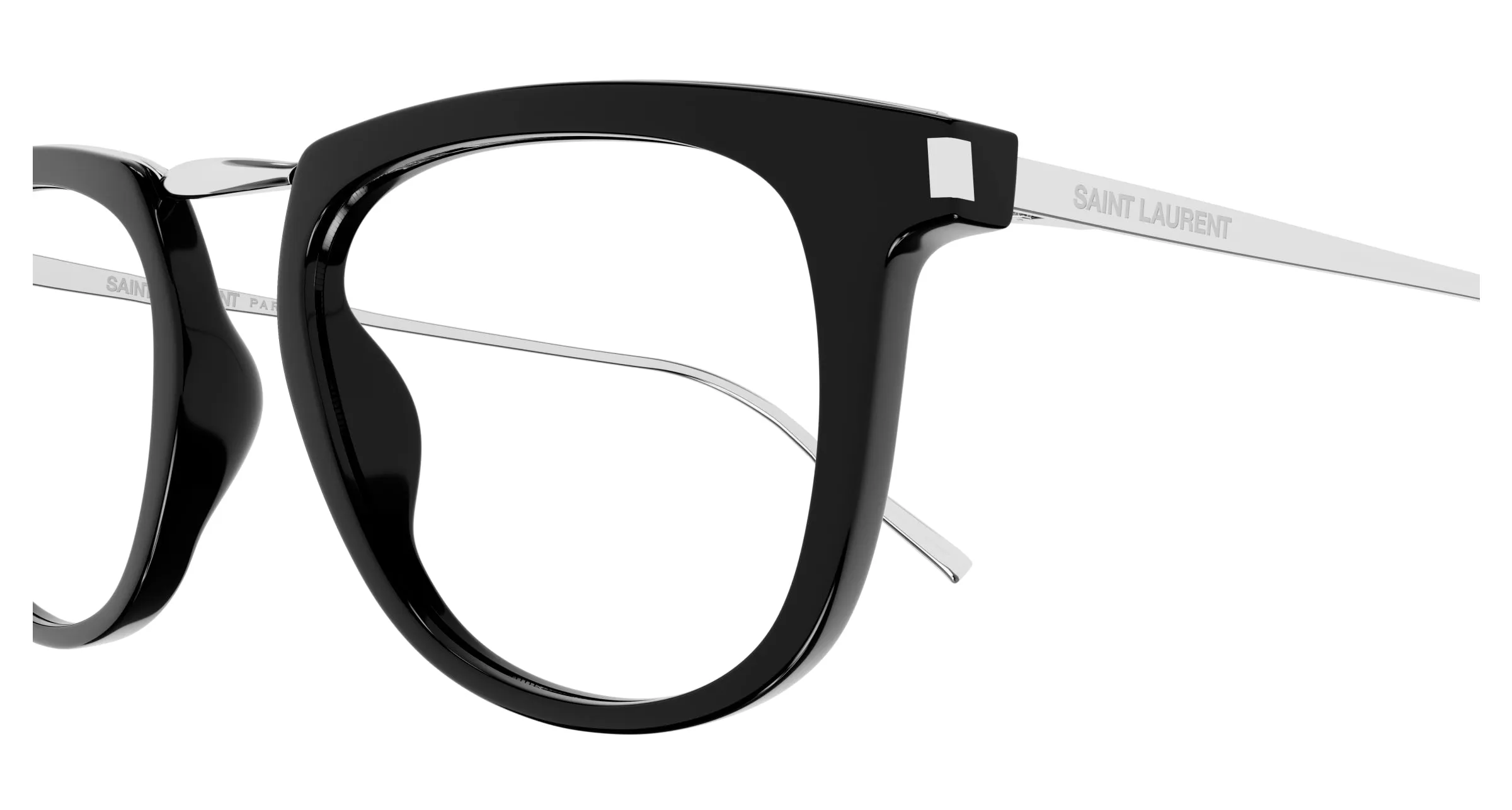 SAINT LAURENT SL 753 OPT 001 Montature da vista Acetato Nero Trasparente Rotonda - immagine 3