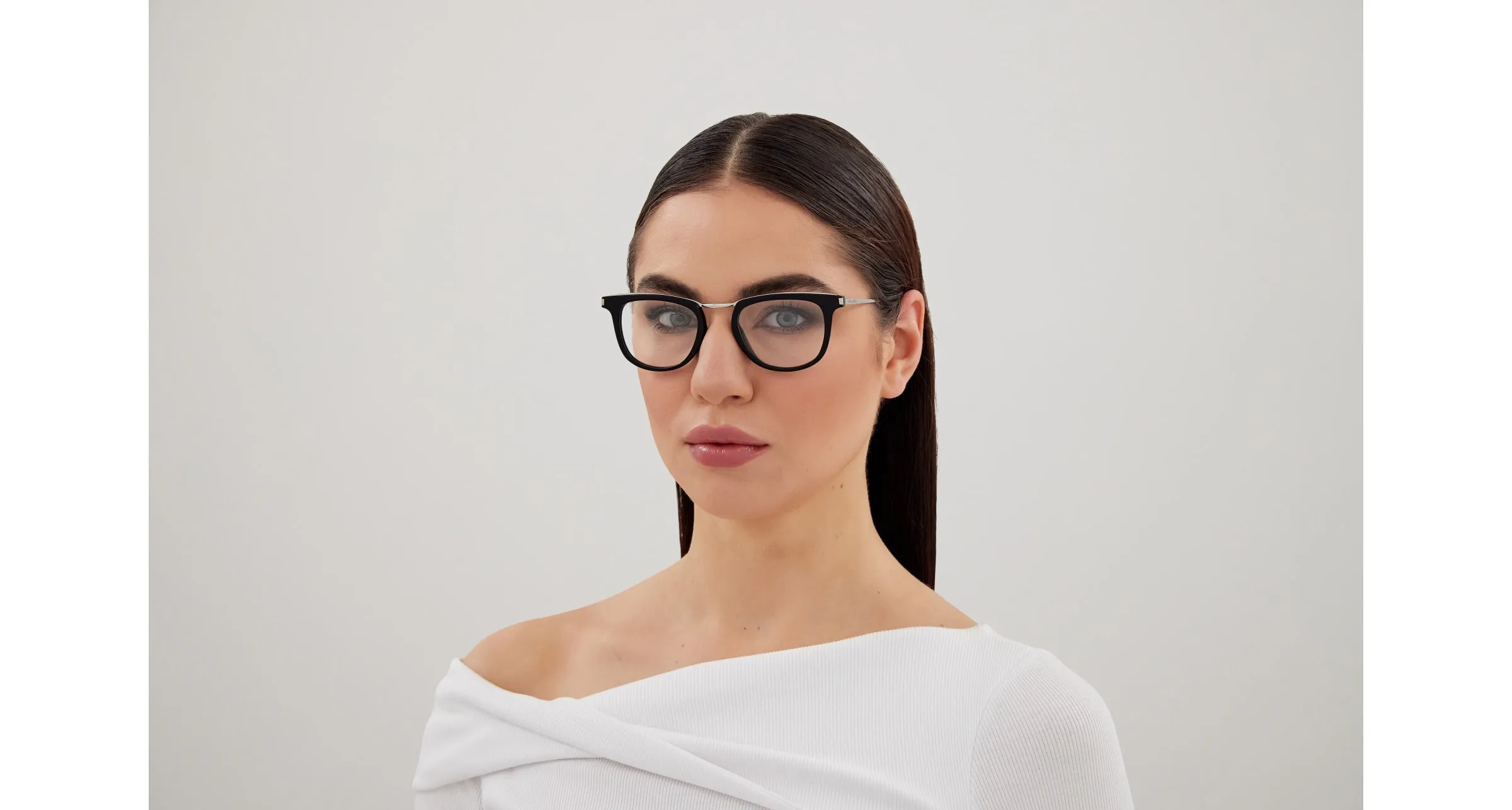 SAINT LAURENT SL 753 OPT 001 Montature da vista Acetato Nero Trasparente Rotonda - immagine 4