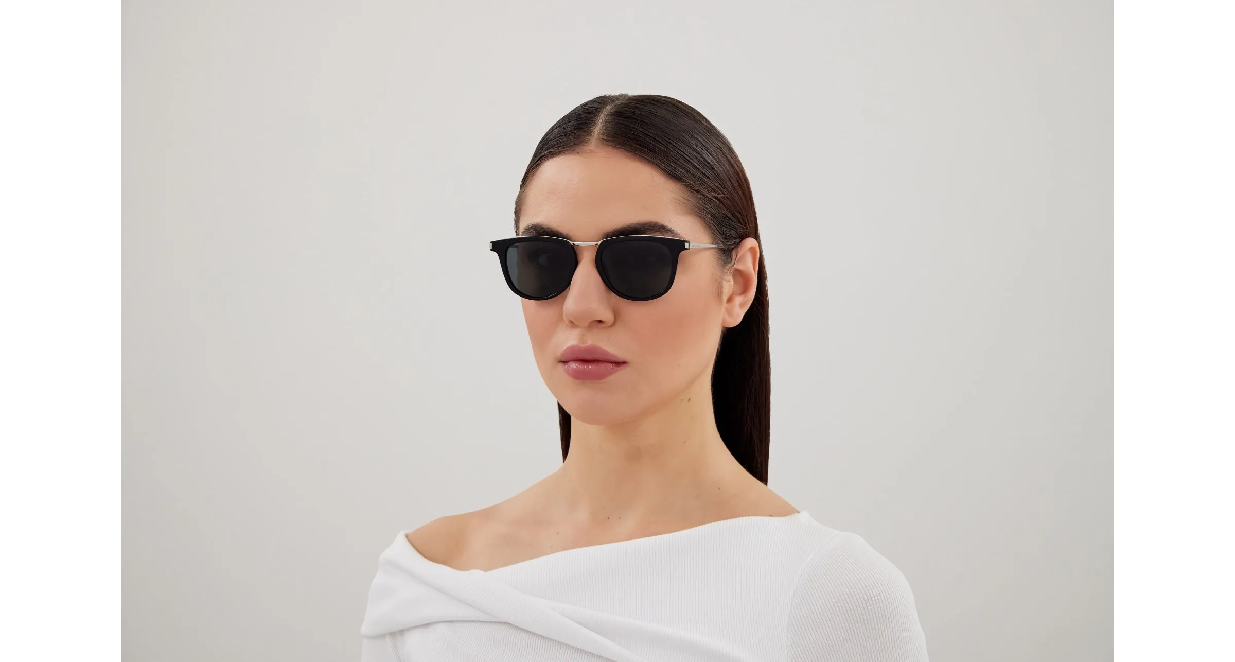 SAINT LAURENT SL 753 001 Occhiali da sole Acetato Nero Nero Rotonda - immagine 4