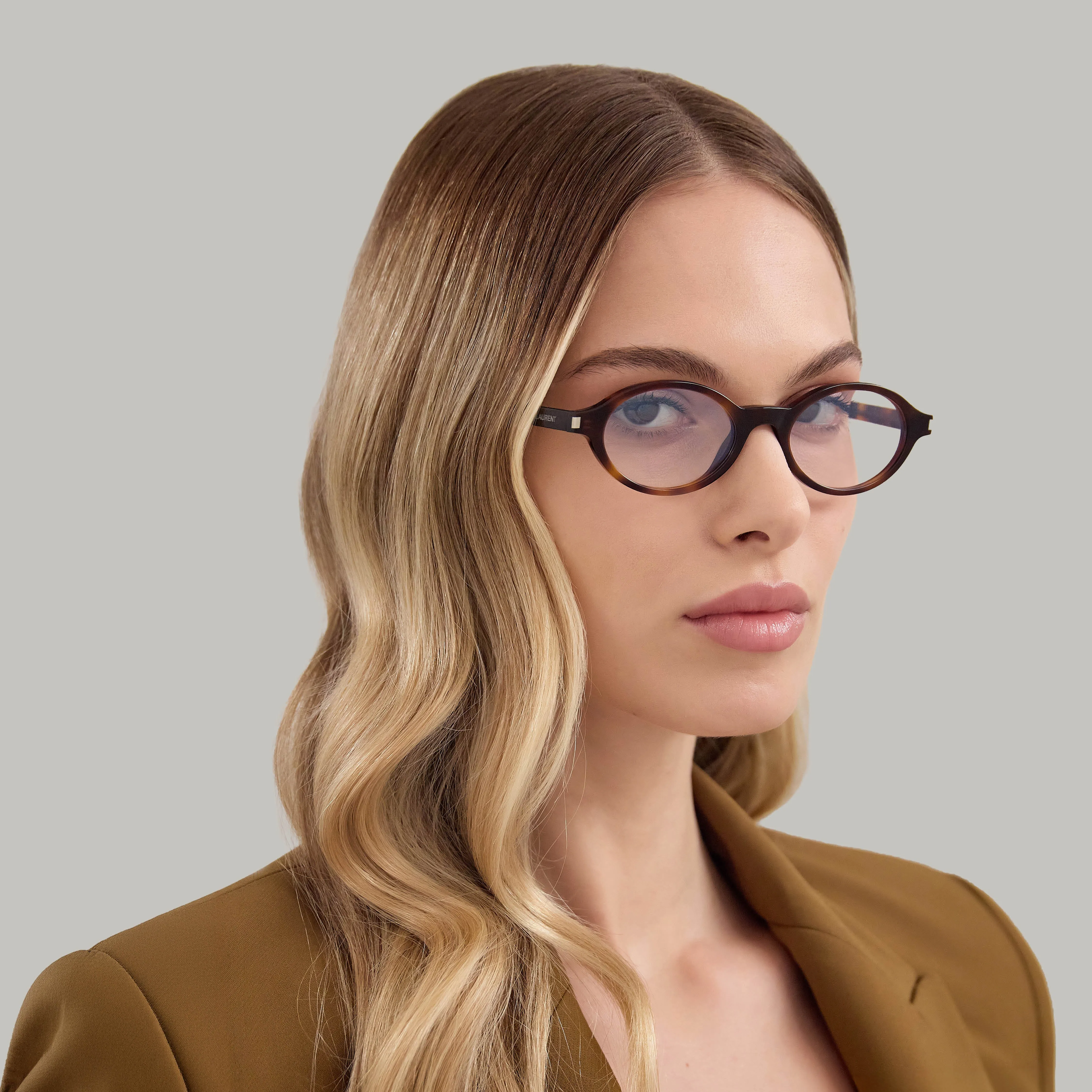 SAINT LAURENT SL 751 JEANNE OPT 003 Montature da vista Acetato Havana Trasparente Rotonda ["Antiriflesso"] - immagine 4