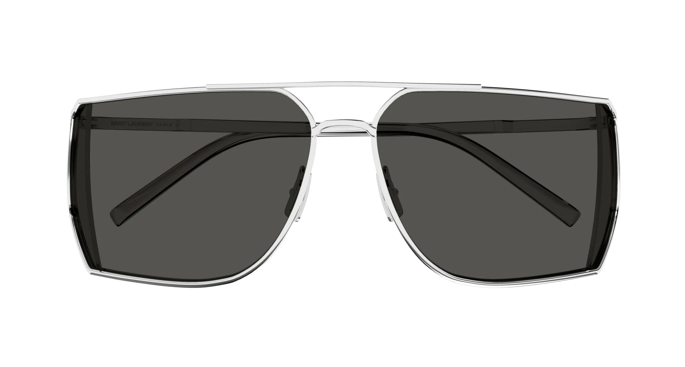 SAINT LAURENT SL 750 002 Occhiali da sole Metallo Argento Grigio Squadrata - immagine 2