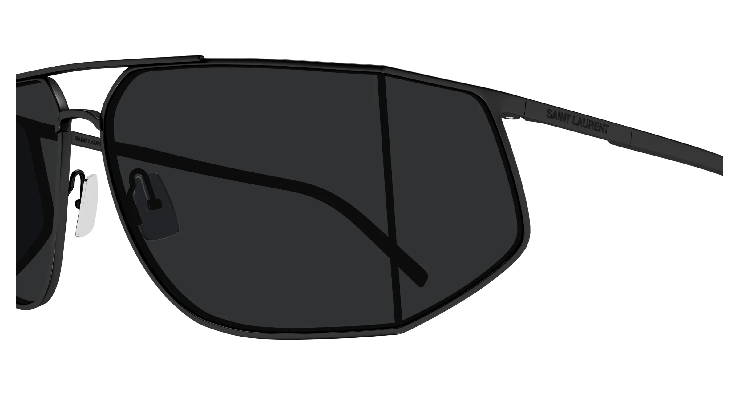 SAINT LAURENT SL 750 001 Occhiali da sole Metallo Nero Nero Squadrata - immagine 3