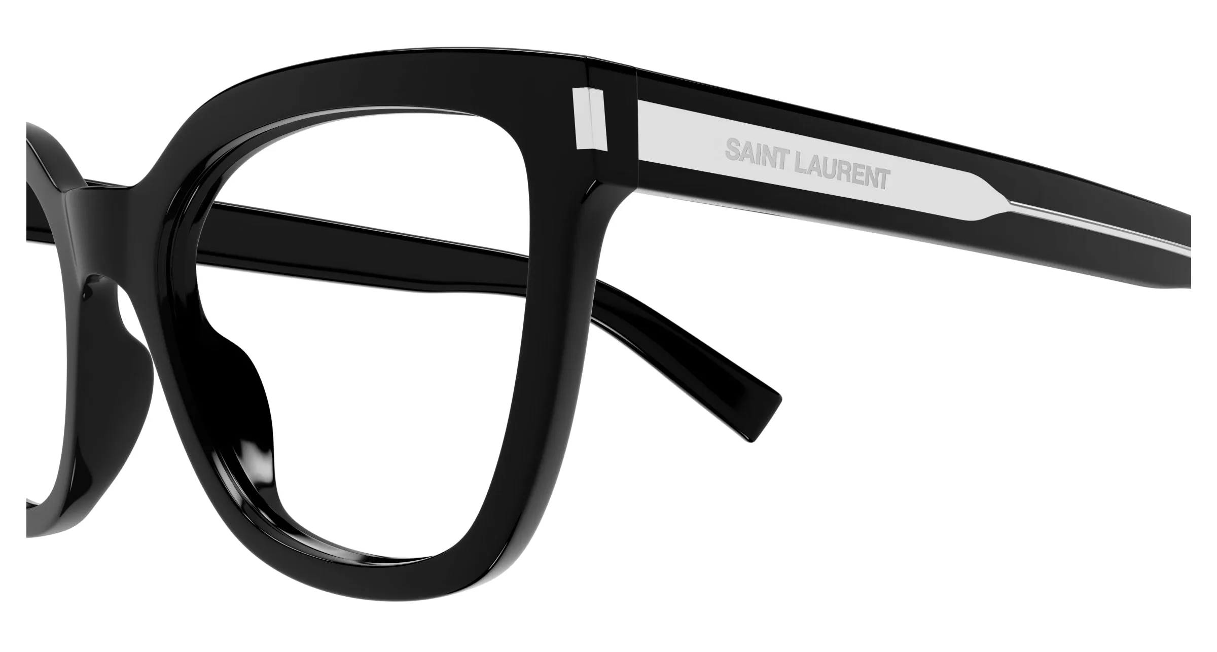 SAINT LAURENT SL 748 001 Montature da vista Acetato Nero Trasparente Cat Eye ["Antiriflesso"] - immagine 3