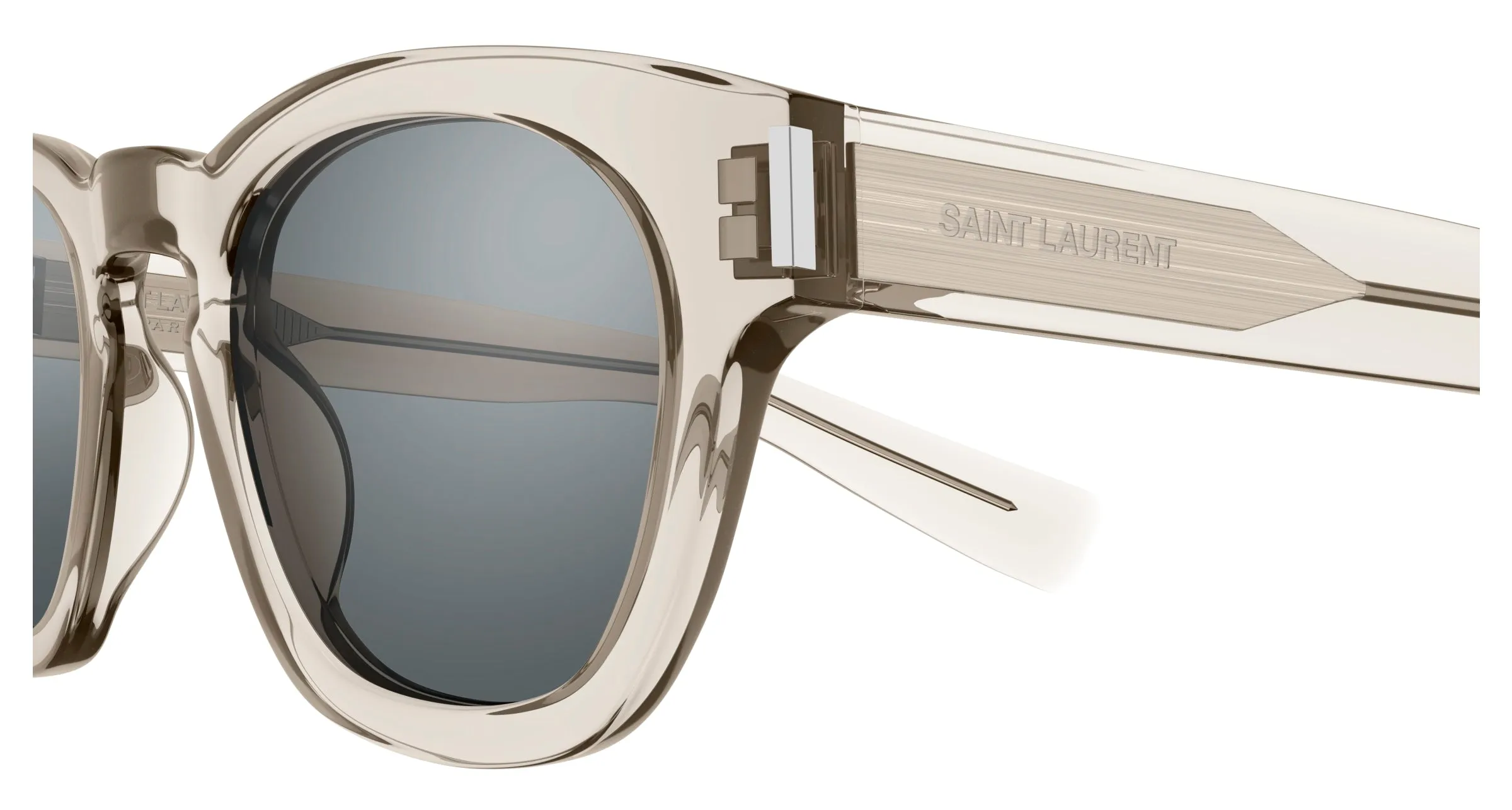 SAINT LAURENT SL 746 004 Occhiali da sole Acetato Beige Argento Rotonda - immagine 3