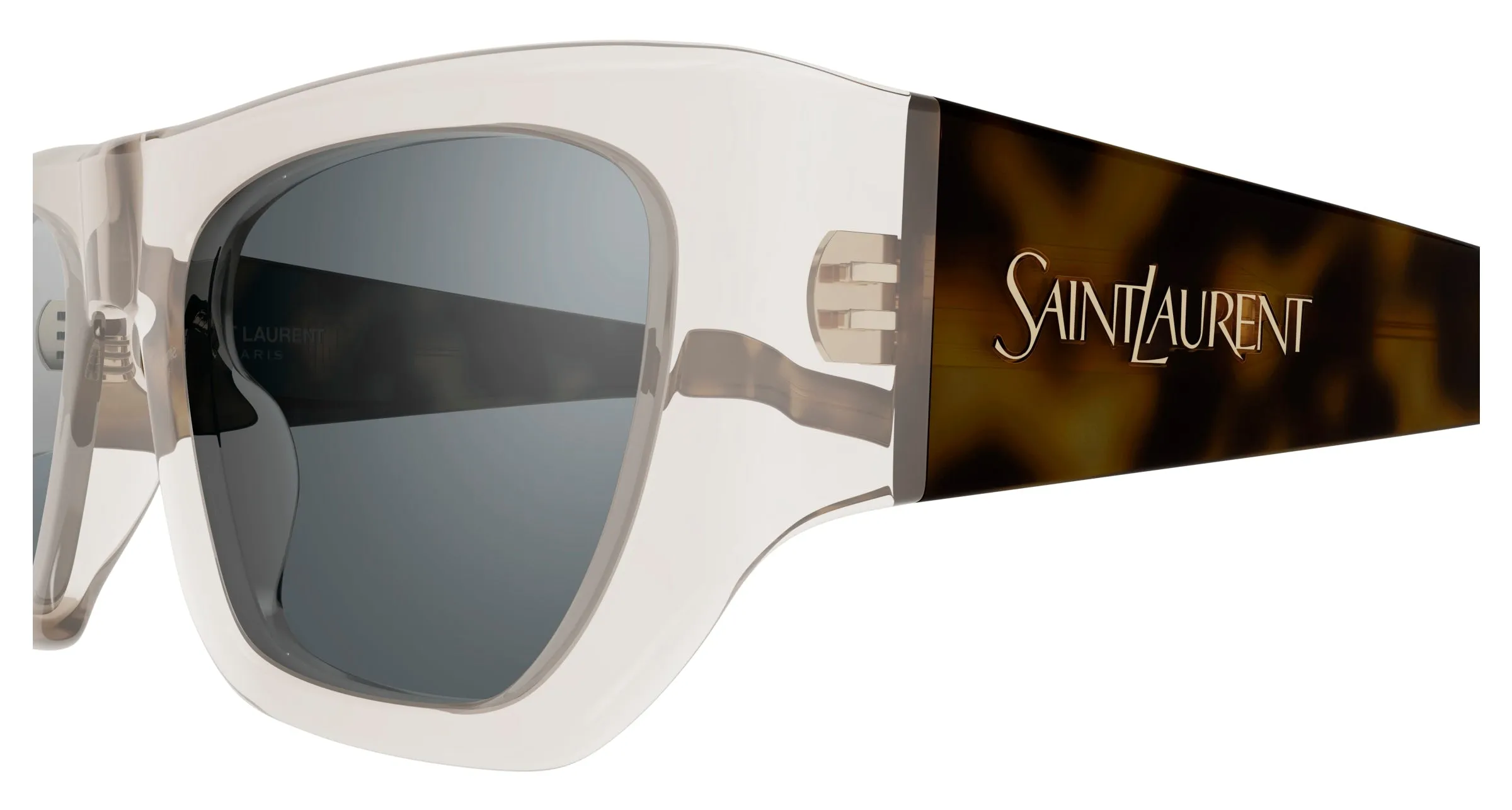 SAINT LAURENT SL 740 003 Occhiali da sole Acetato Beige Argento Squadrata - immagine 3