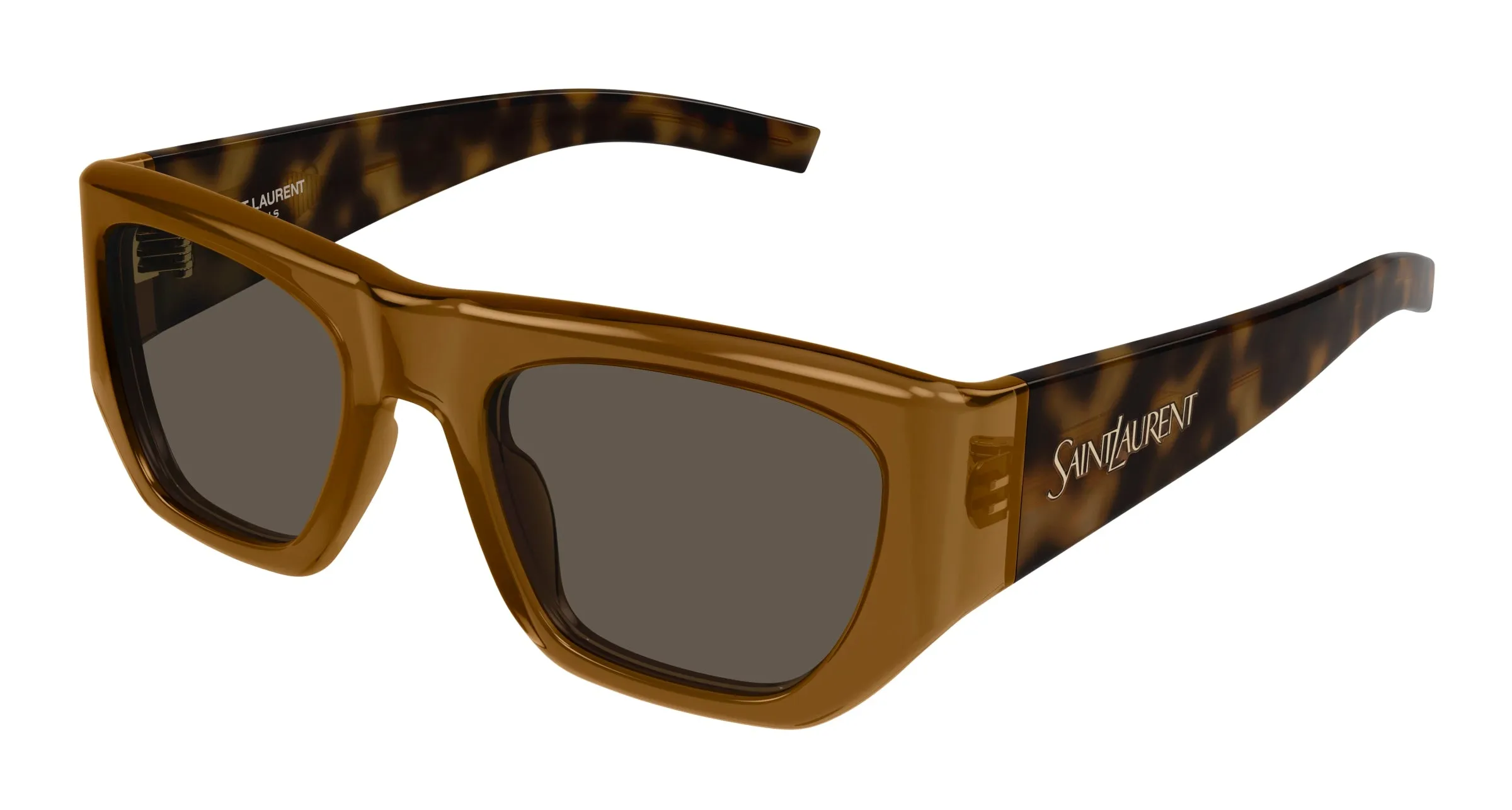 SAINT LAURENT SL 740 002 Occhiali da sole Acetato Marrone Marrone Squadrata - immagine 1