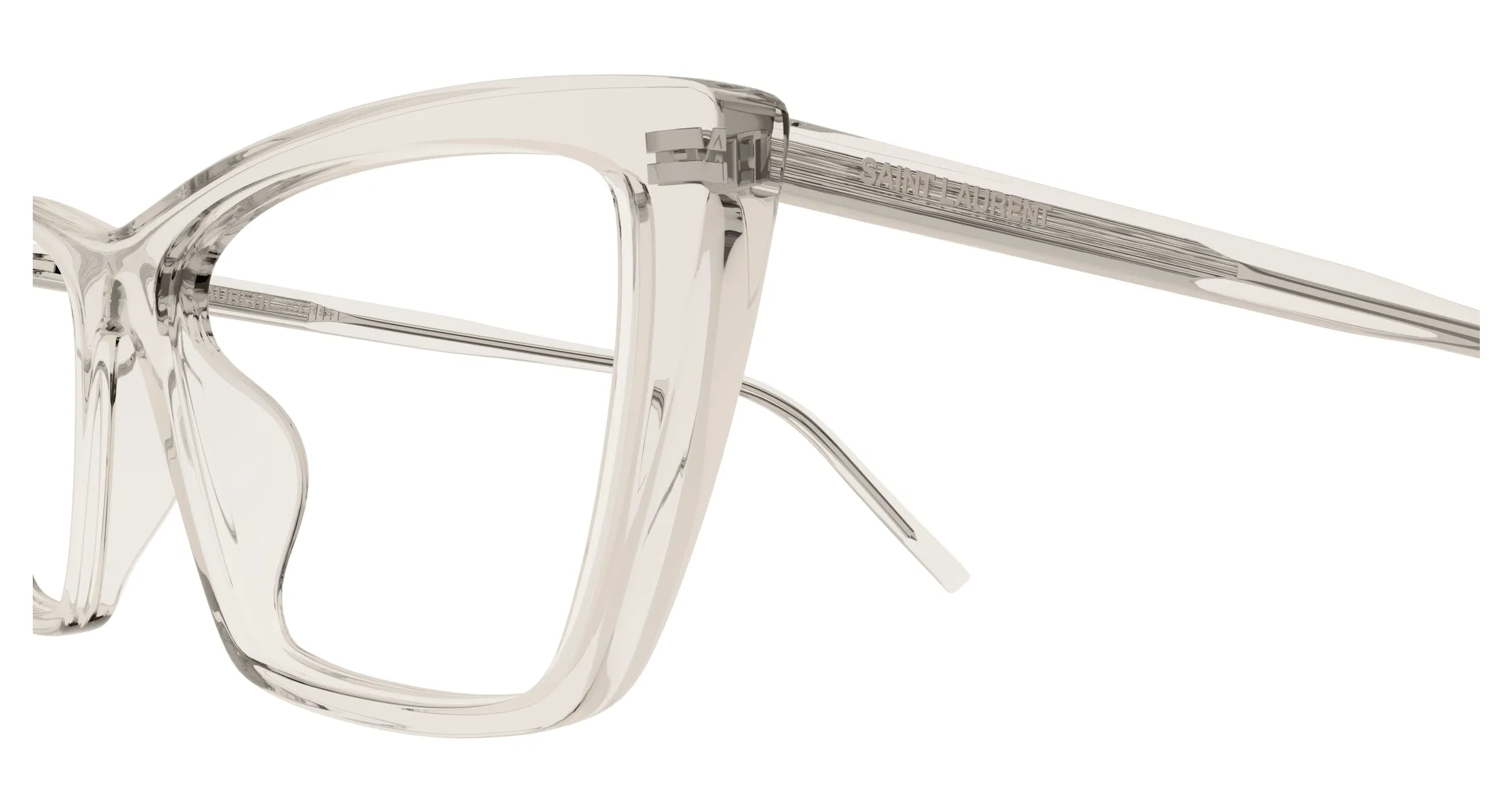 SAINT LAURENT SL 737 MICA THIN OPT 004 Montature da vista Acetato Beige Trasparente Squadrata ["Antiriflesso"] - immagine 3