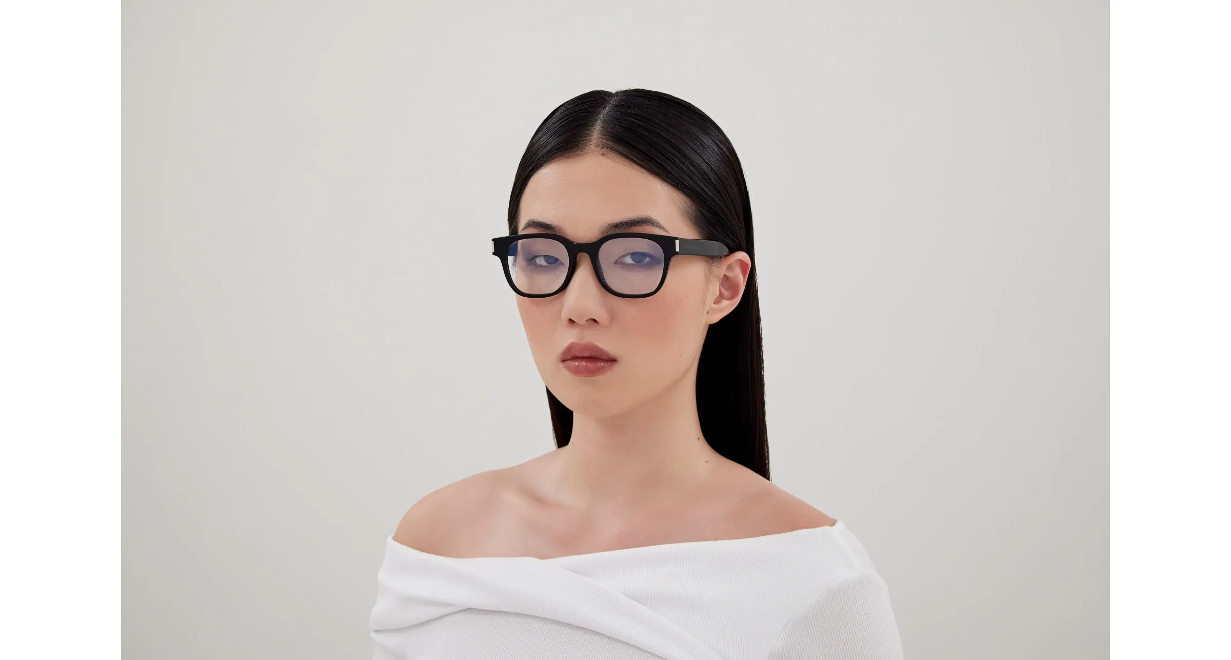 SAINT LAURENT SL 722 005 Montature da vista Acetato Nero Trasparente Squadrata ["Antiriflesso"] - immagine 4