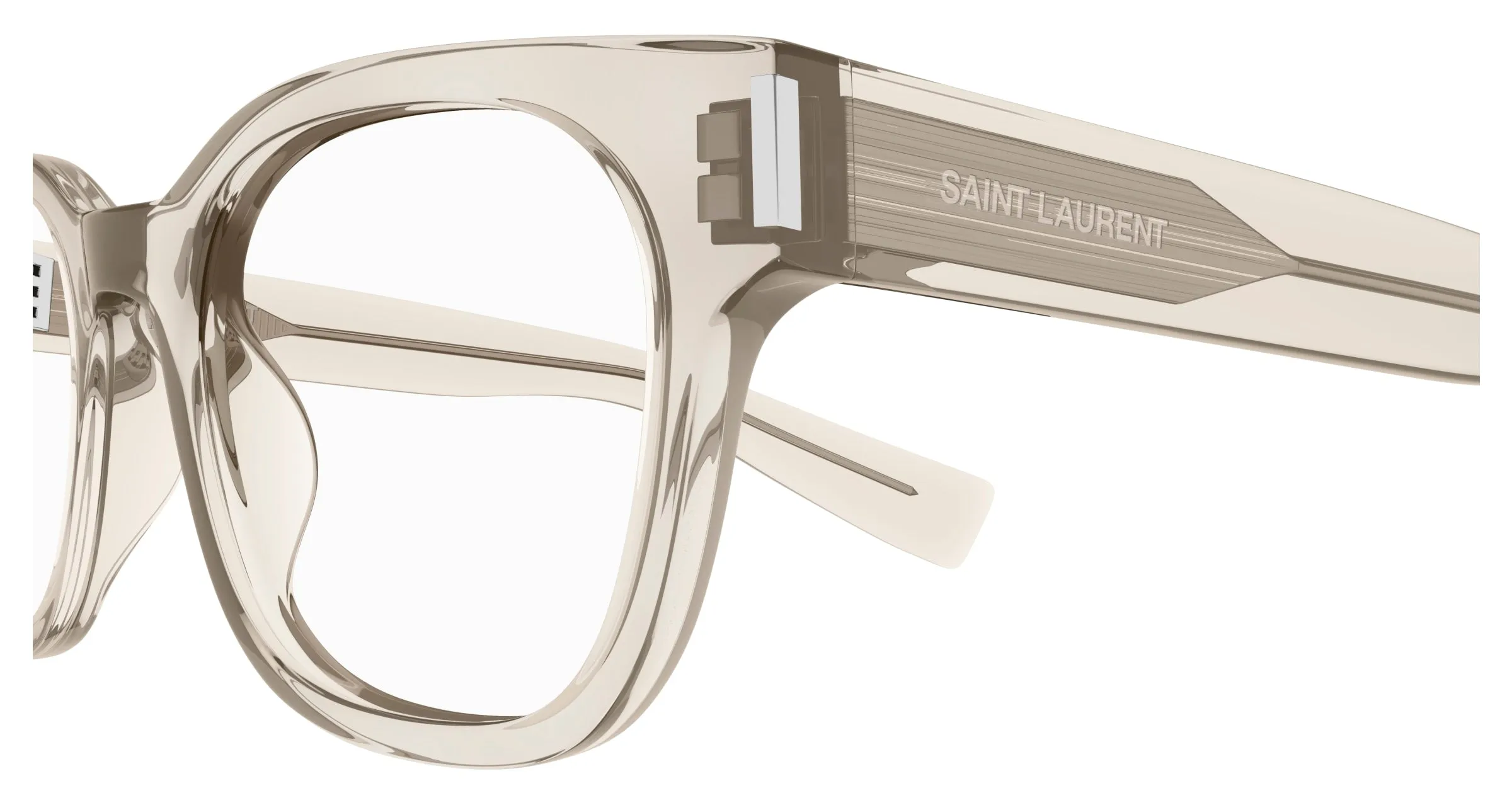 SAINT LAURENT SL 722 004 Montature da vista Acetato Beige Trasparente Squadrata ["Antiriflesso"] - immagine 3