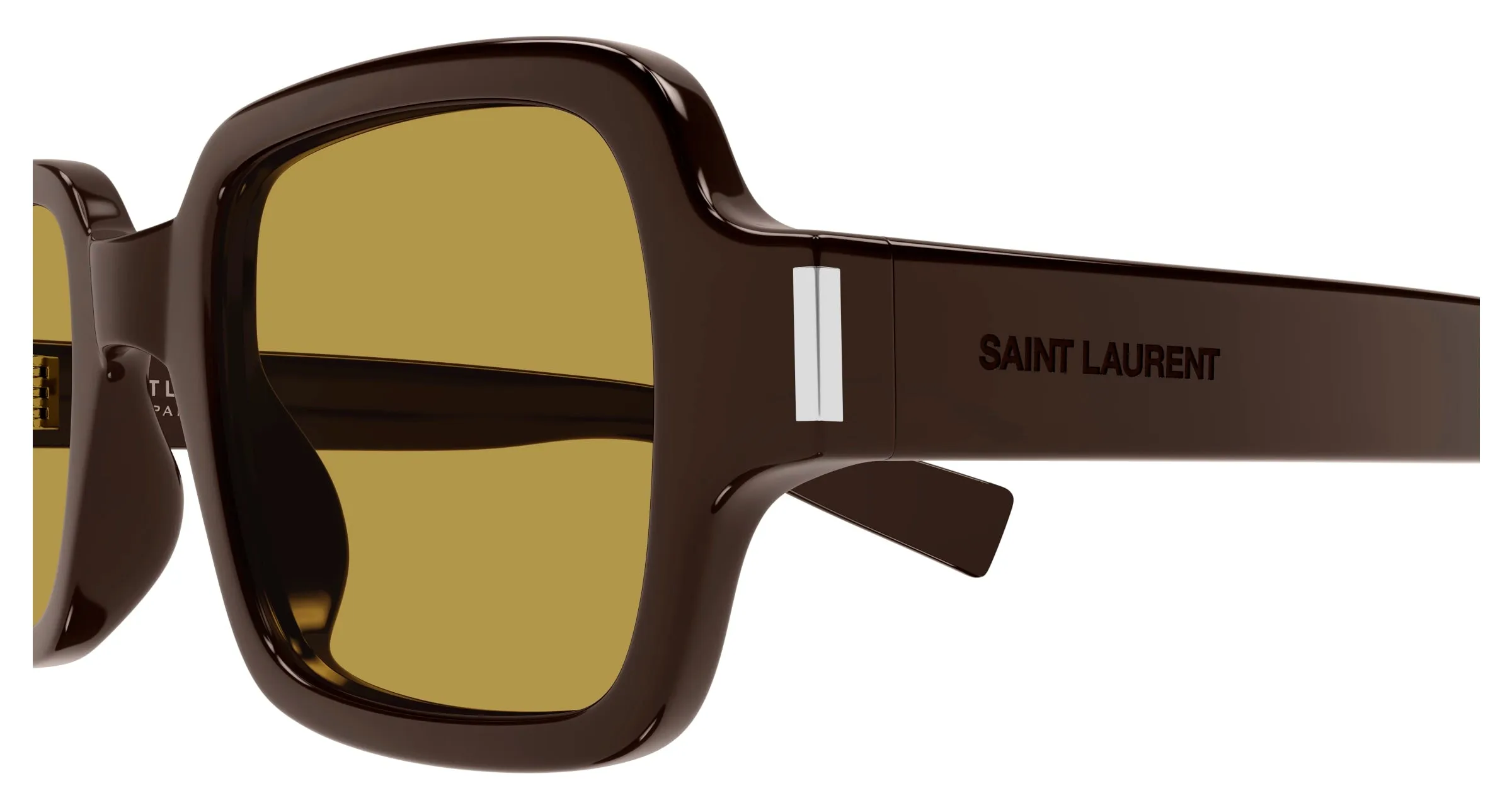 SAINT LAURENT SL 720 004 Occhiali da sole Acetato Marrone Marrone Squadrata - immagine 3