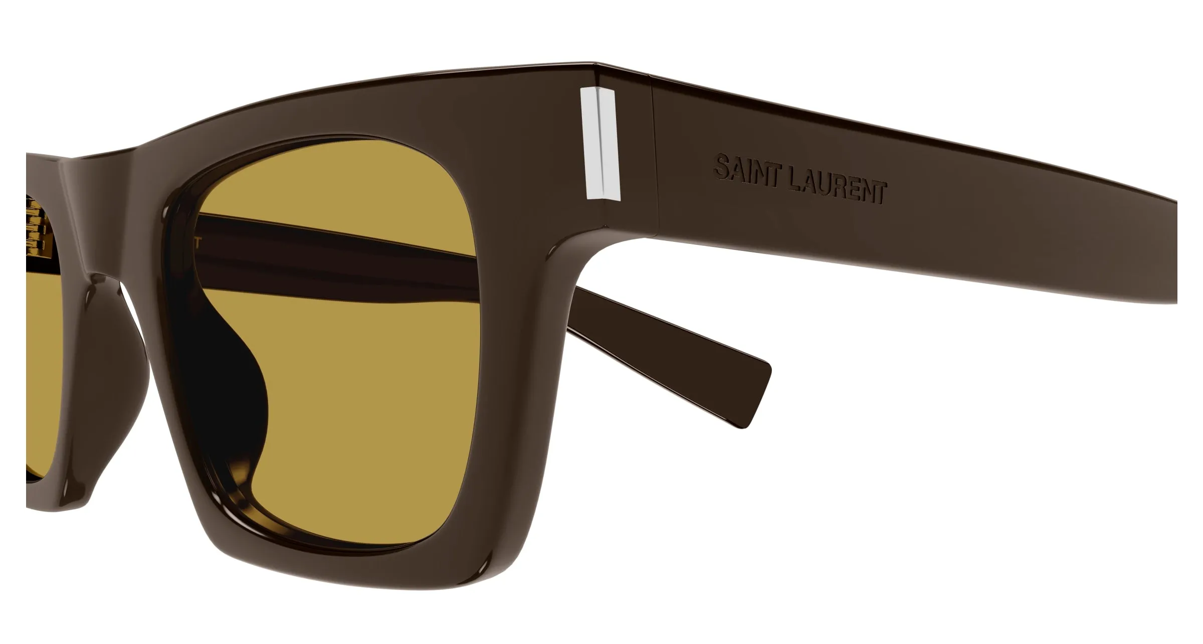 SAINT LAURENT SL 719 004 Occhiali da sole Acetato Marrone Marrone Squadrata - immagine 3