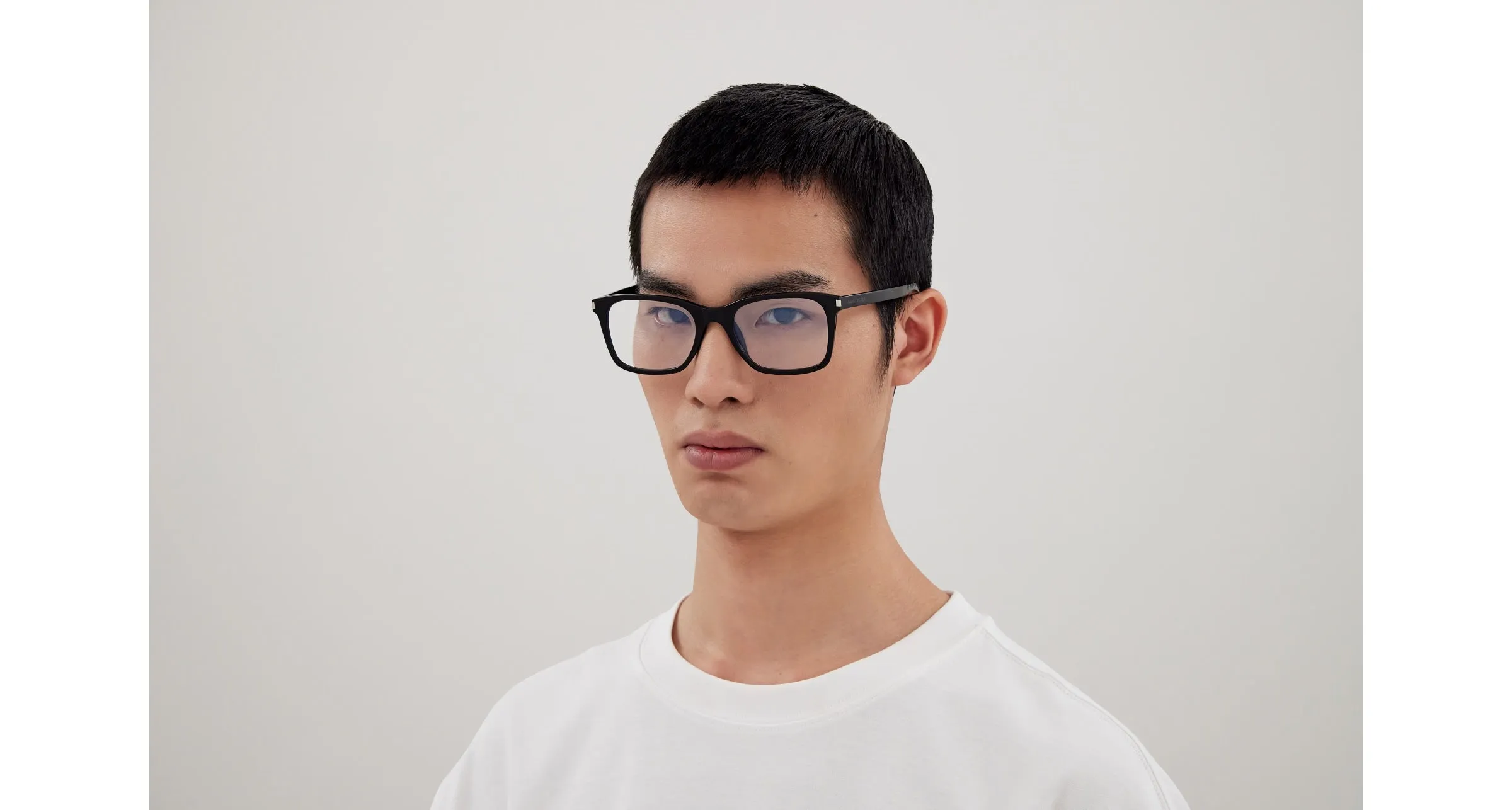SAINT LAURENT SL 718 SLIM 005 Montature da vista Acetato Nero Trasparente Squadrata ["Antiriflesso"] - immagine 4