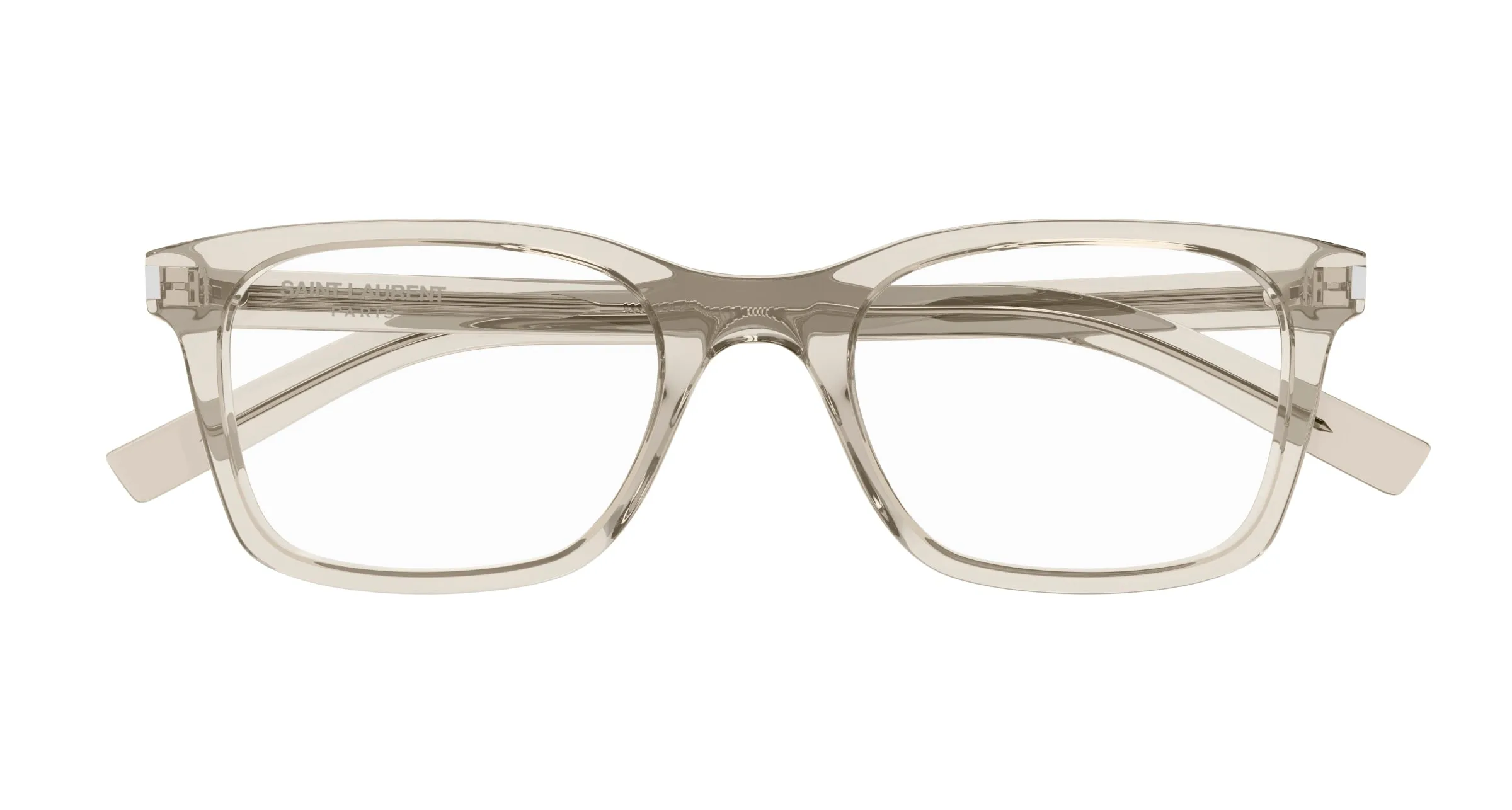 SAINT LAURENT SL 718 SLIM 004 Montature da vista Acetato Beige Trasparente Squadrata ["Antiriflesso"] - immagine 2