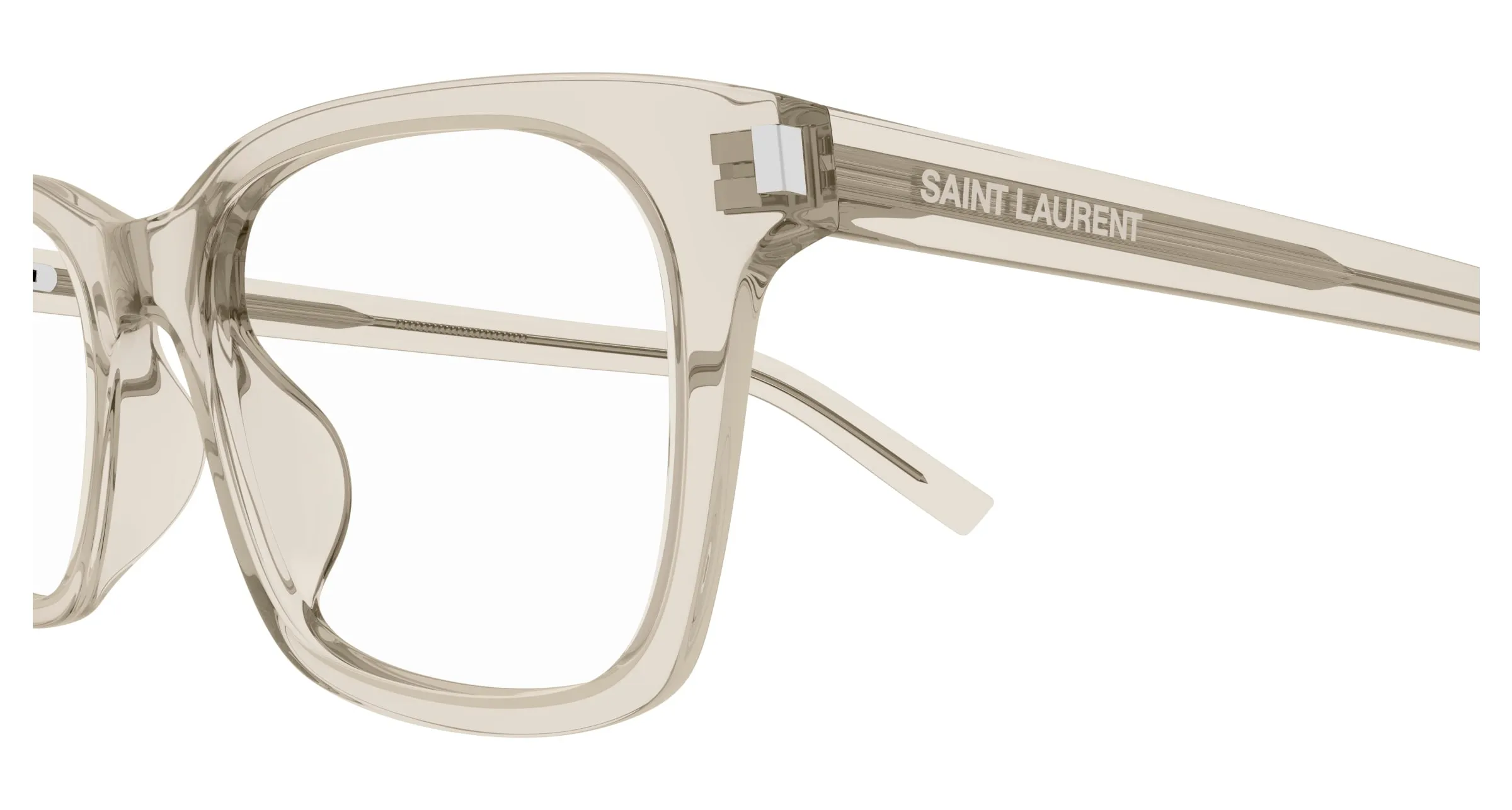 SAINT LAURENT SL 718 SLIM 004 Montature da vista Acetato Beige Trasparente Squadrata ["Antiriflesso"] - immagine 3