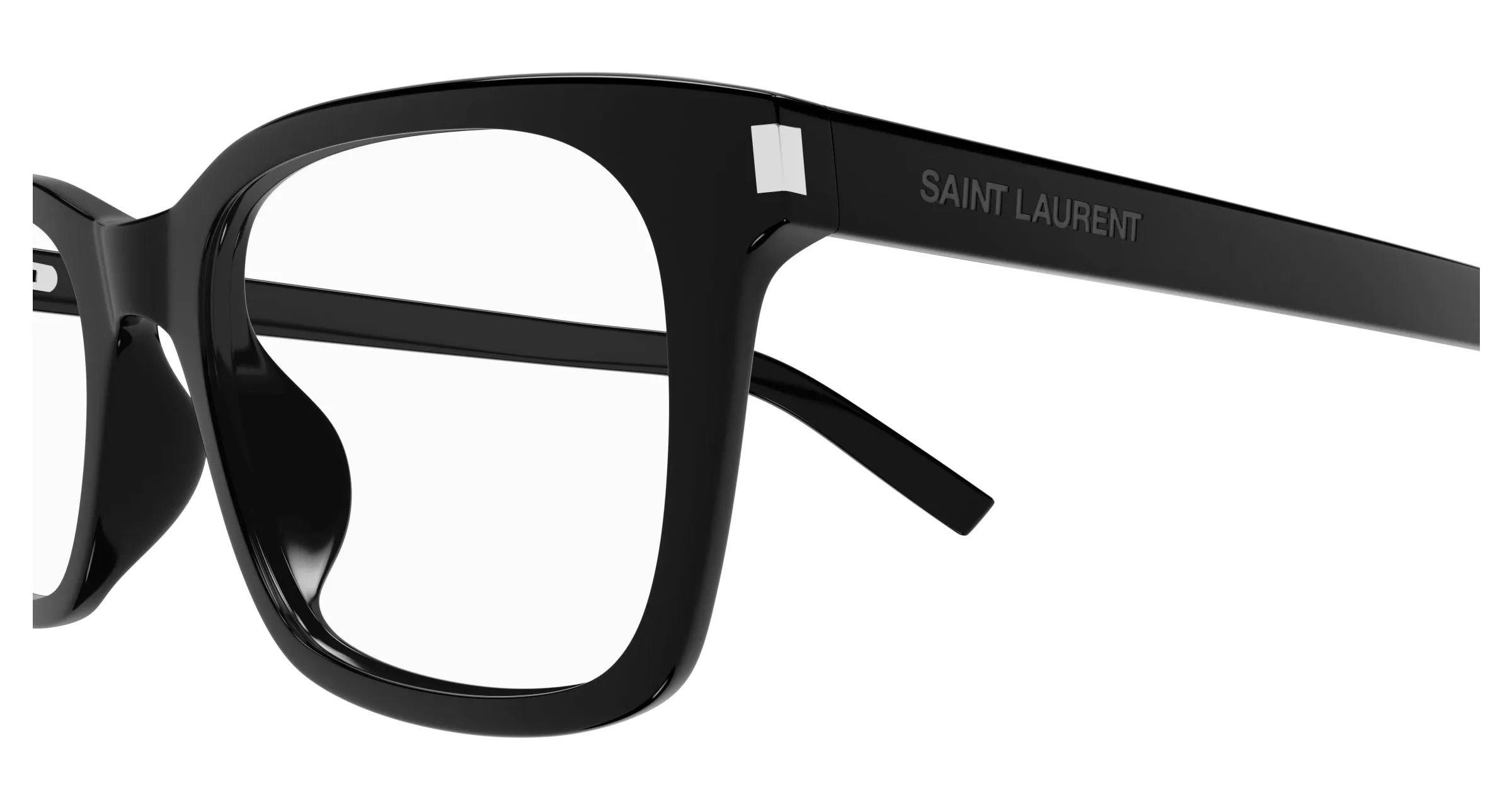 SAINT LAURENT SL 718 SLIM 001 Montature da vista Acetato Nero Trasparente Squadrata ["Antiriflesso"] - immagine 3