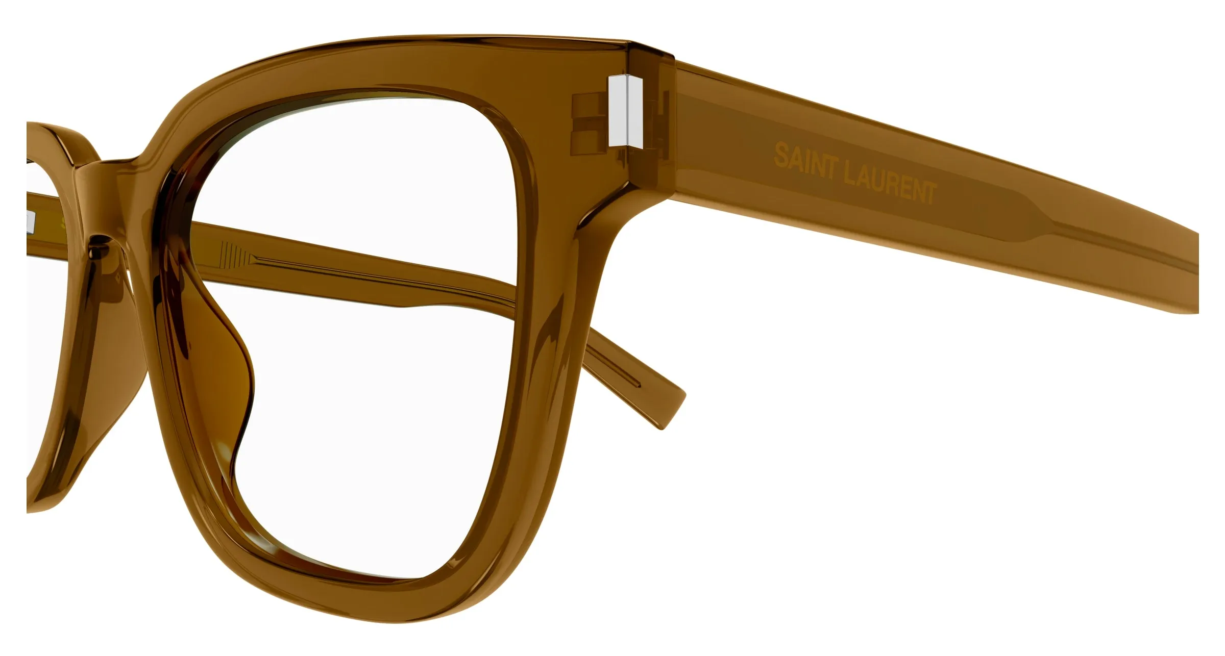 SAINT LAURENT SL 711 OPT 004 Montature da vista Acetato Marrone Trasparente Squadrata - immagine 3