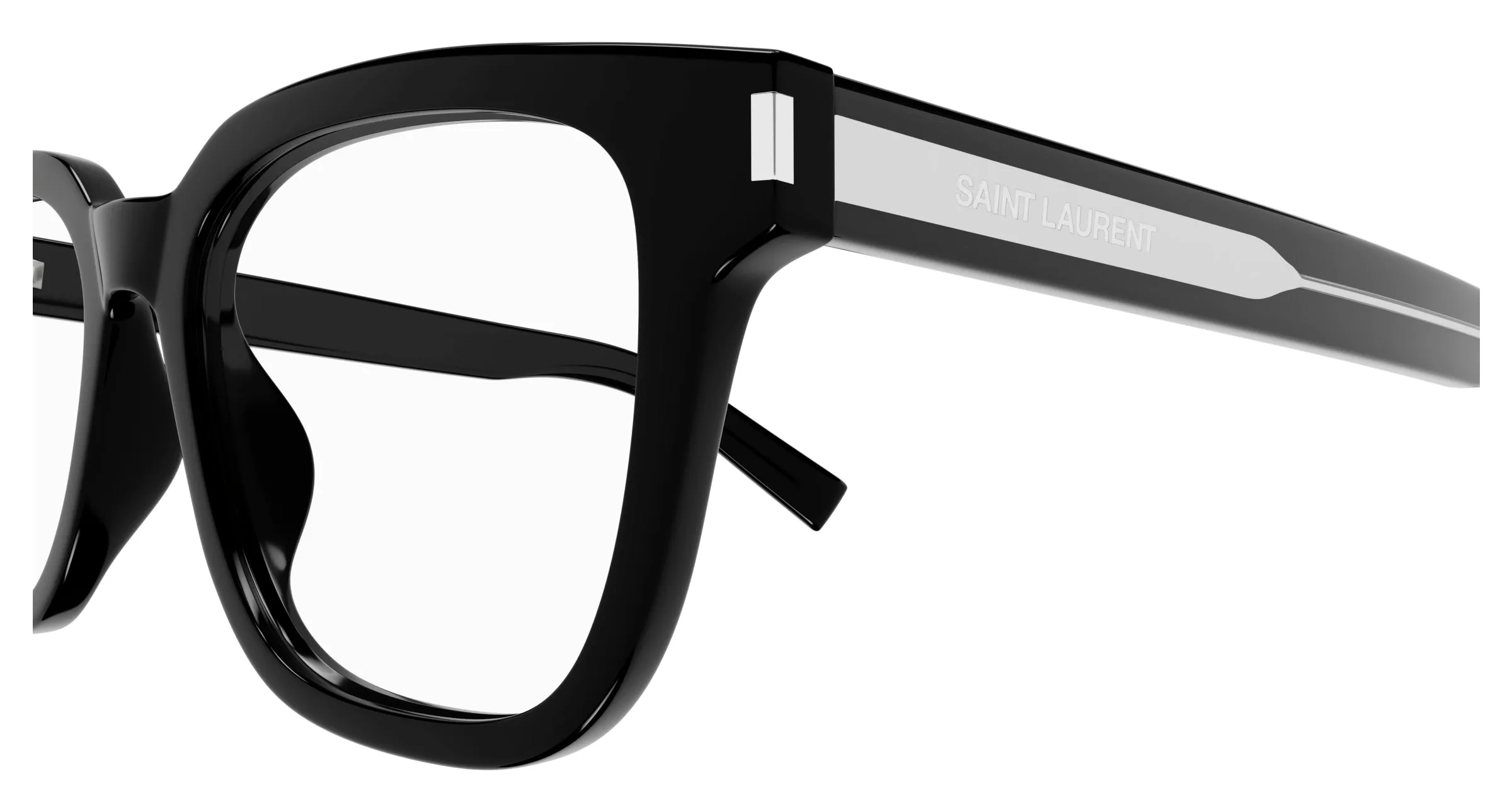 SAINT LAURENT SL 711 OPT 001 Montature da vista Acetato Nero Trasparente Squadrata ["Antiriflesso"] - immagine 3