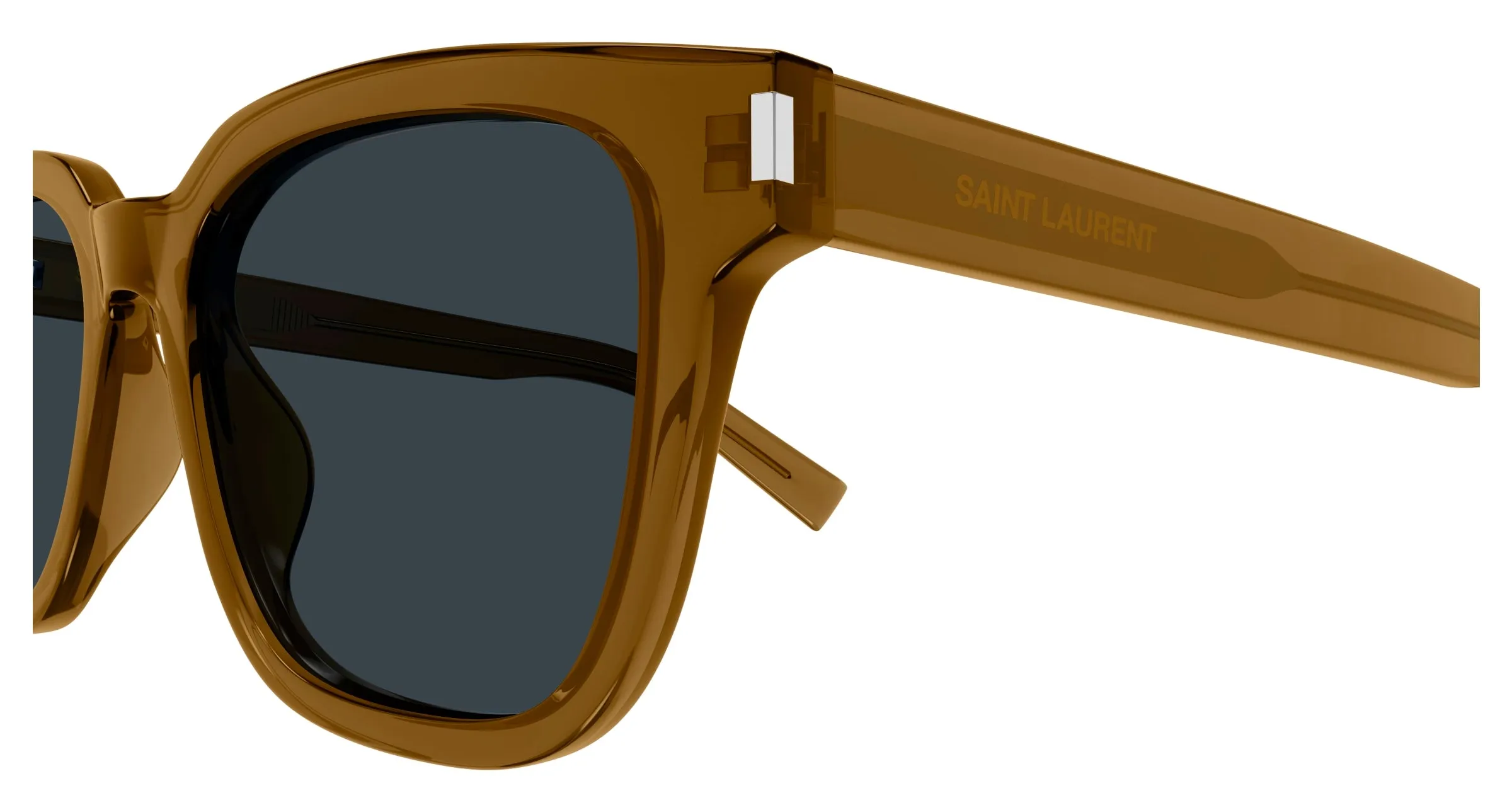 SAINT LAURENT SL 711 004 Occhiali da sole Acetato Marrone Grigio Squadrata - immagine 3