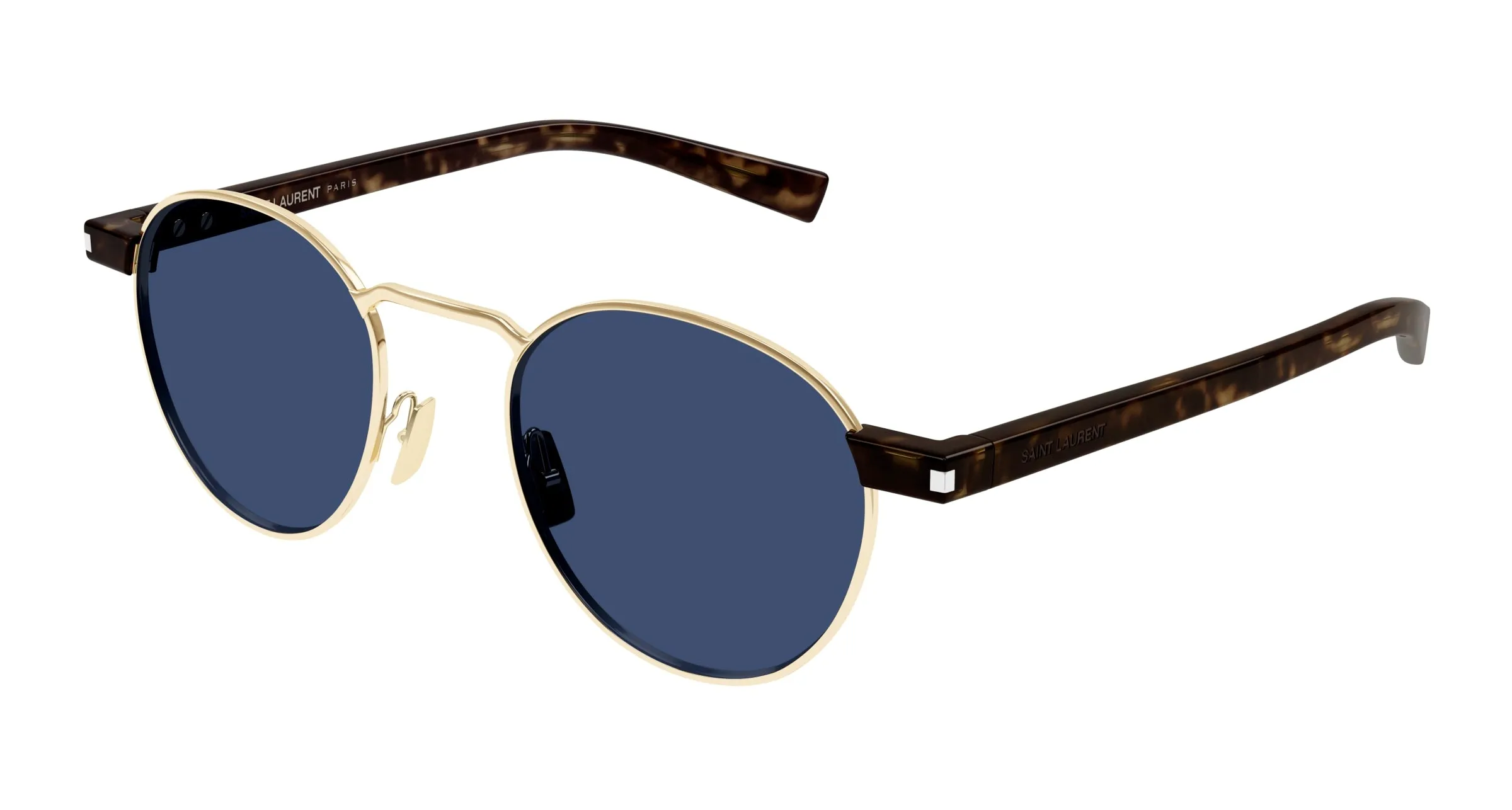 SAINT LAURENT SL 707 004 Occhiali da sole Metallo Oro Blu Rotonda - immagine 1
