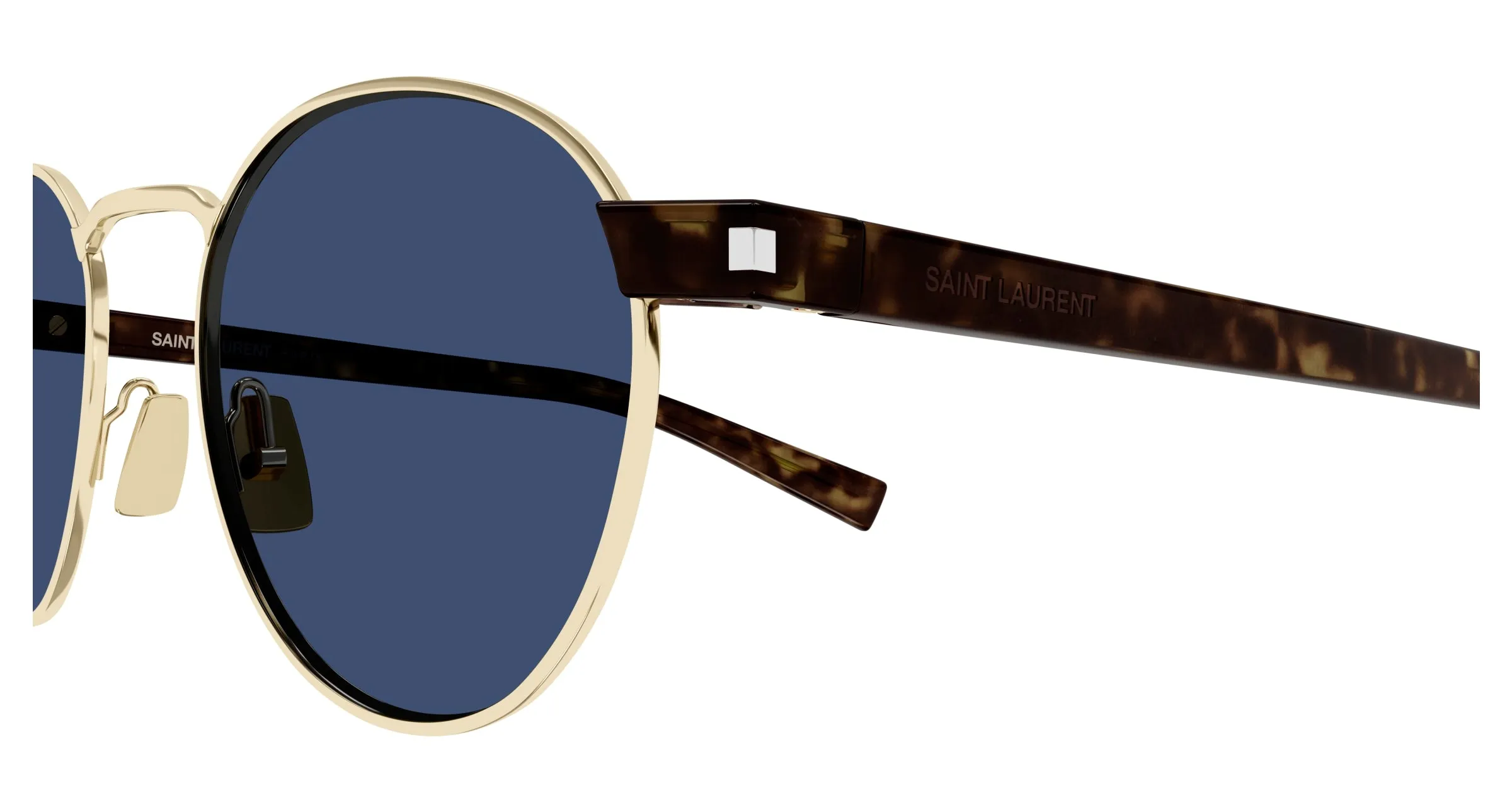 SAINT LAURENT SL 707 004 Occhiali da sole Metallo Oro Blu Rotonda - immagine 3