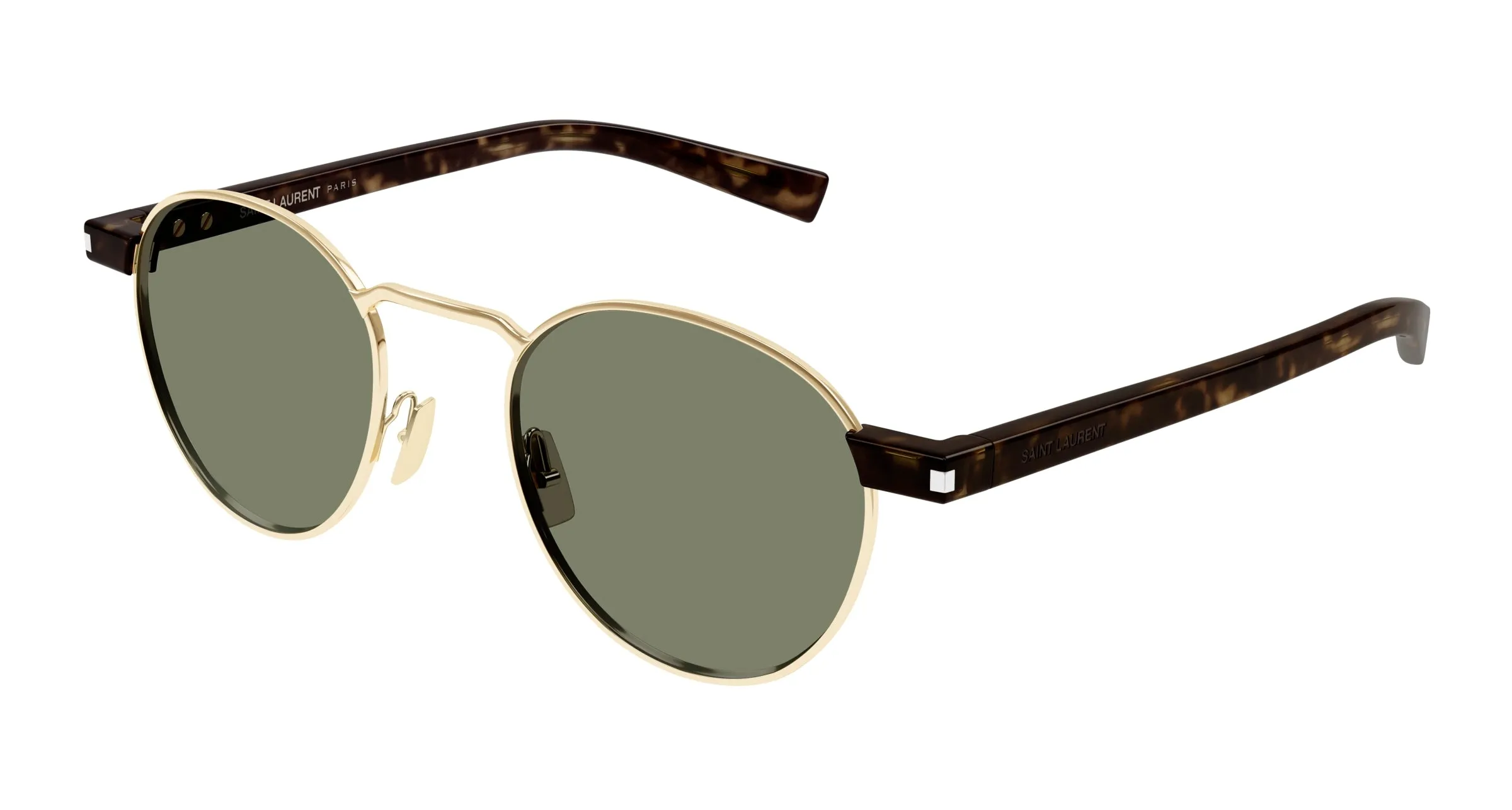 SAINT LAURENT SL 707 002 Occhiali da sole Metallo Oro Verde Rotonda - immagine 1
