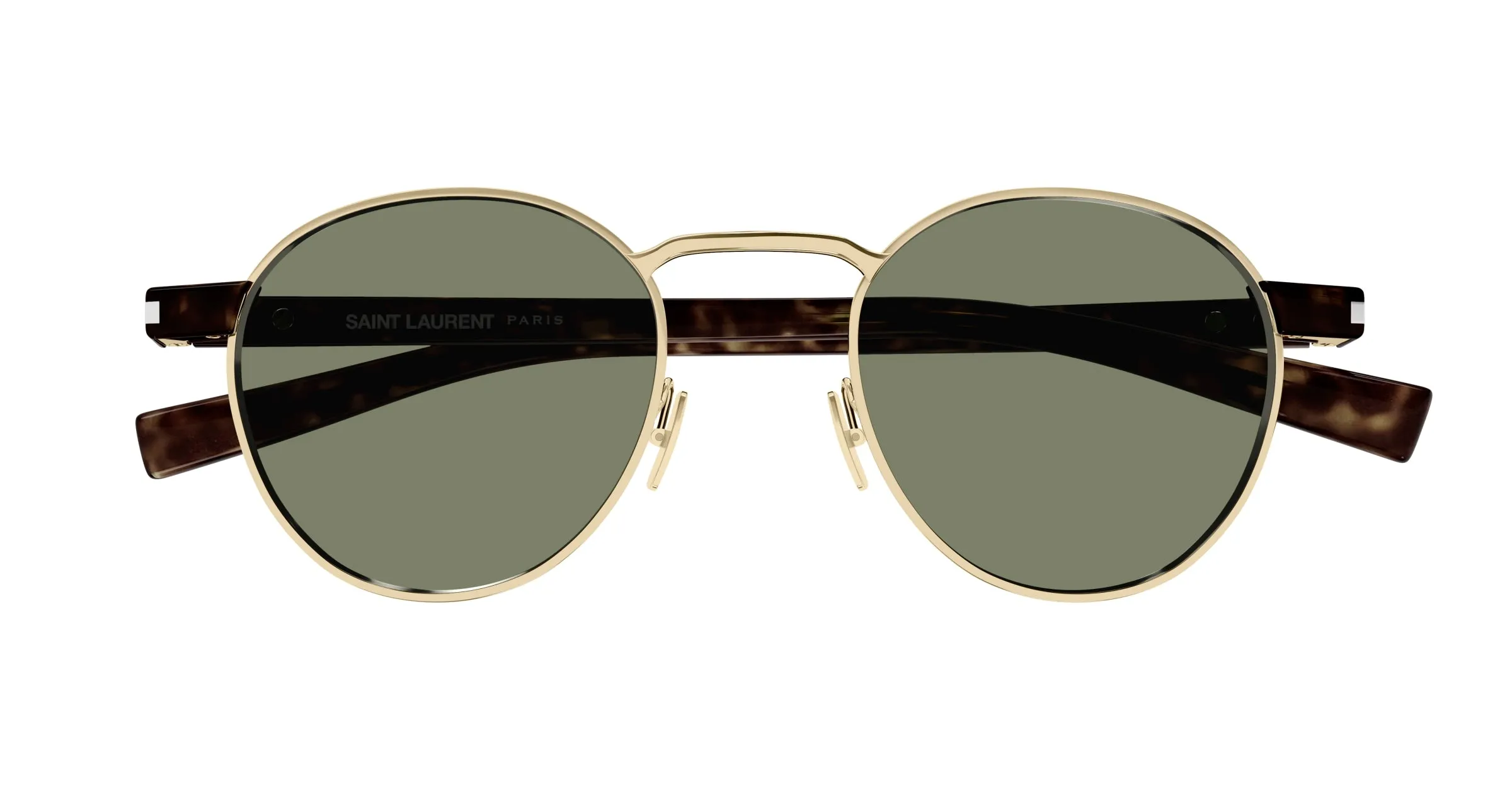 SAINT LAURENT SL 707 002 Occhiali da sole Metallo Oro Verde Rotonda - immagine 2