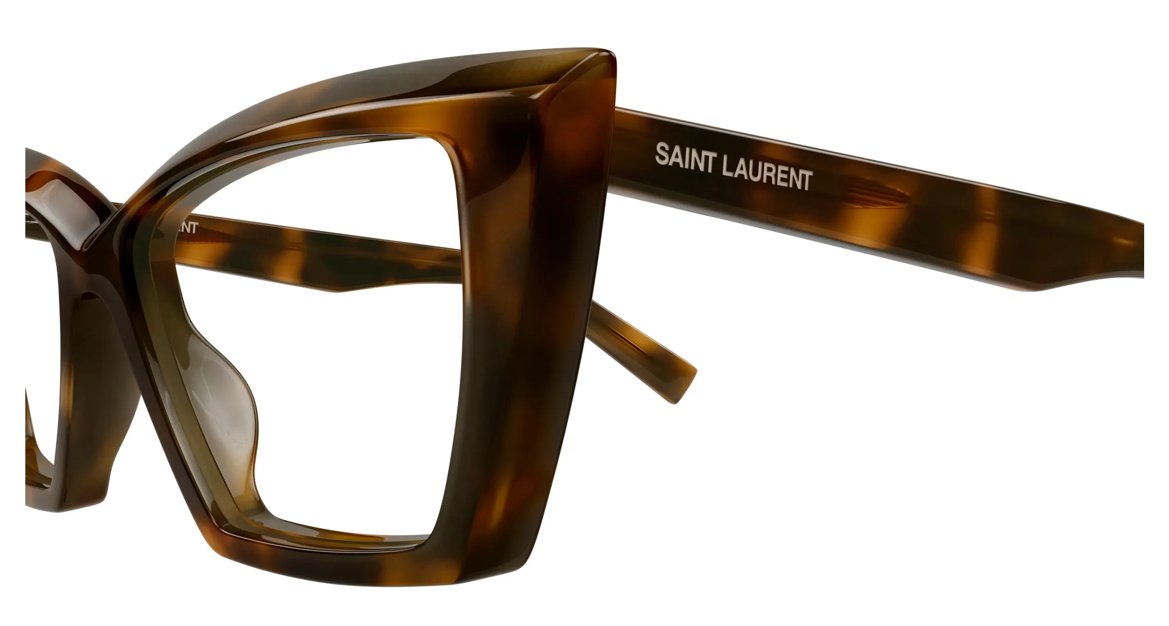 SAINT LAURENT SL 657 OPT 002 Montature da vista Acetato Havana Trasparente Cat Eye ["Antiriflesso"] - immagine 3