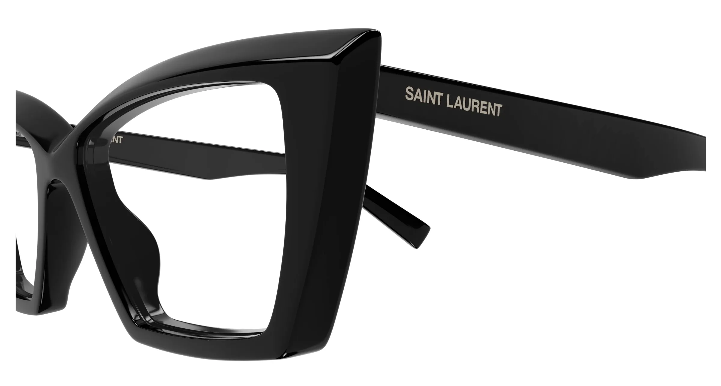 SAINT LAURENT SL 657 OPT 001 Montature da vista Acetato Nero Trasparente Cat Eye ["Antiriflesso"] - immagine 3