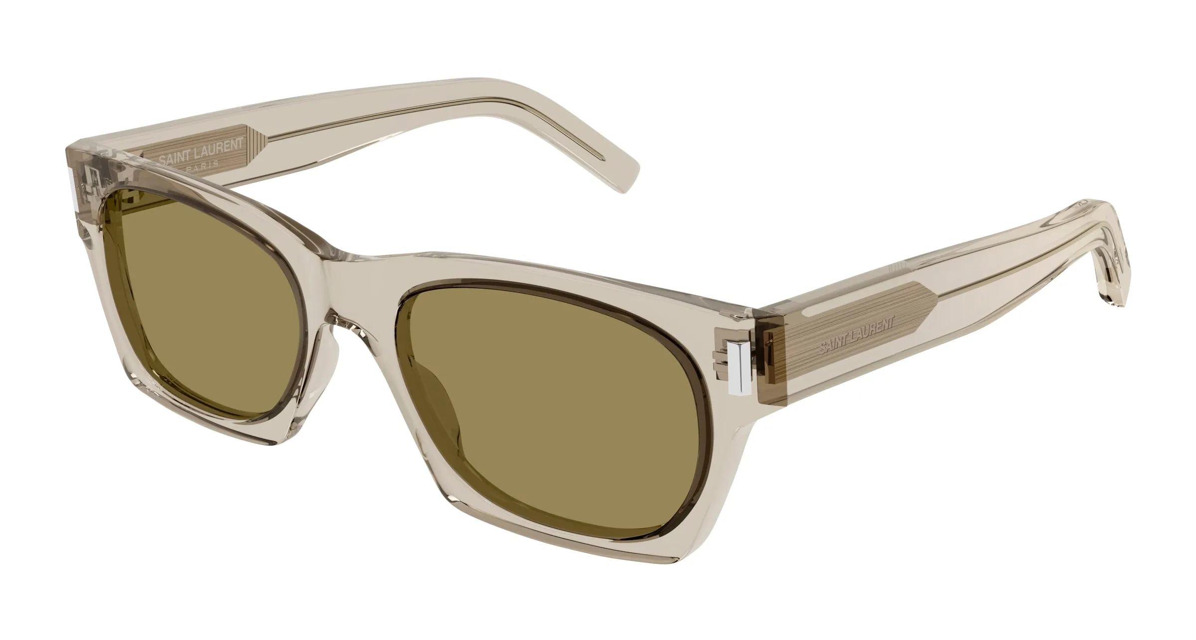 SAINT LAURENT SL 402 018 Occhiali da sole Acetato Beige Marrone Squadrata - immagine 1