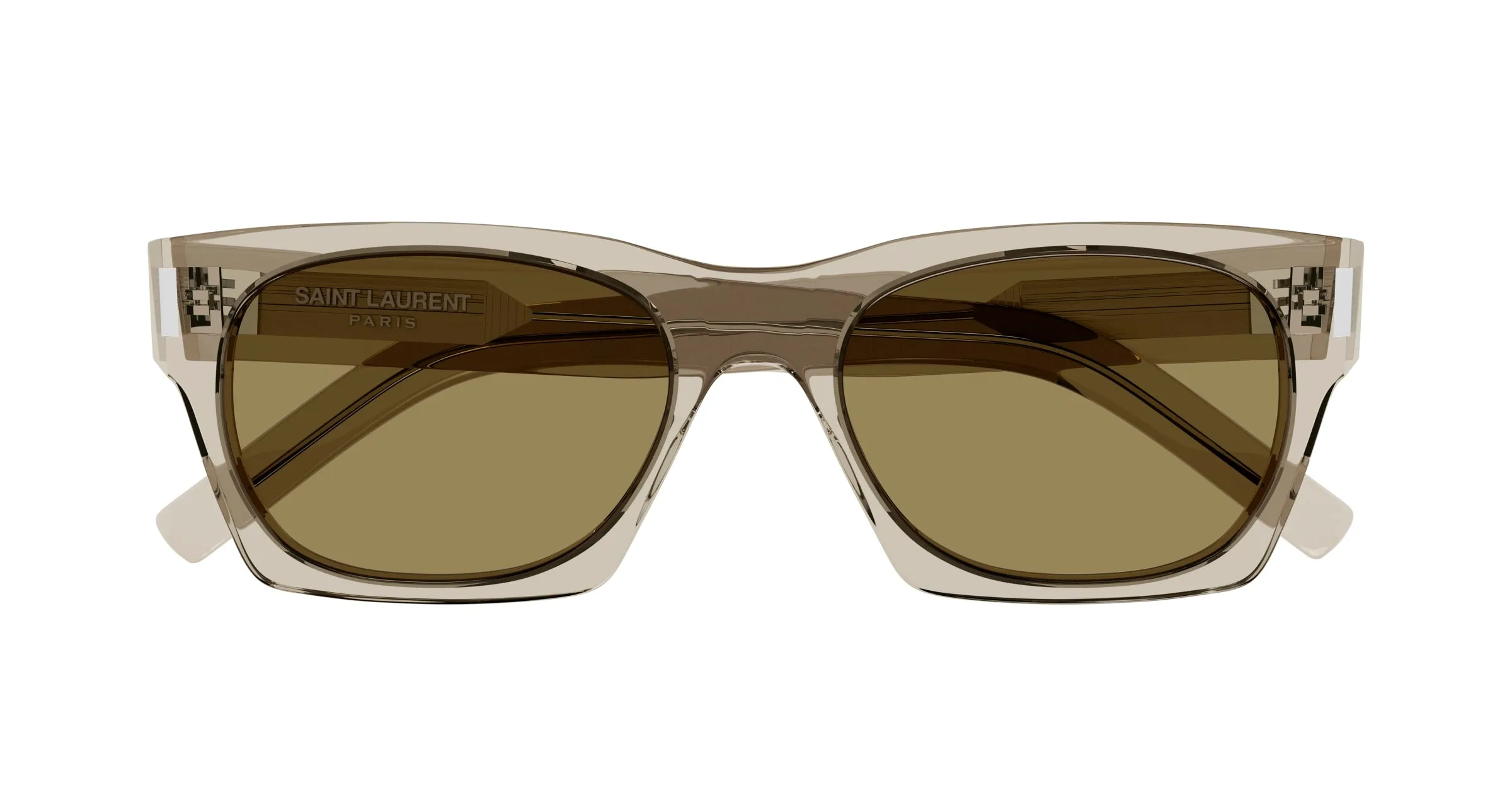 SAINT LAURENT SL 402 018 Occhiali da sole Acetato Beige Marrone Squadrata - immagine 2