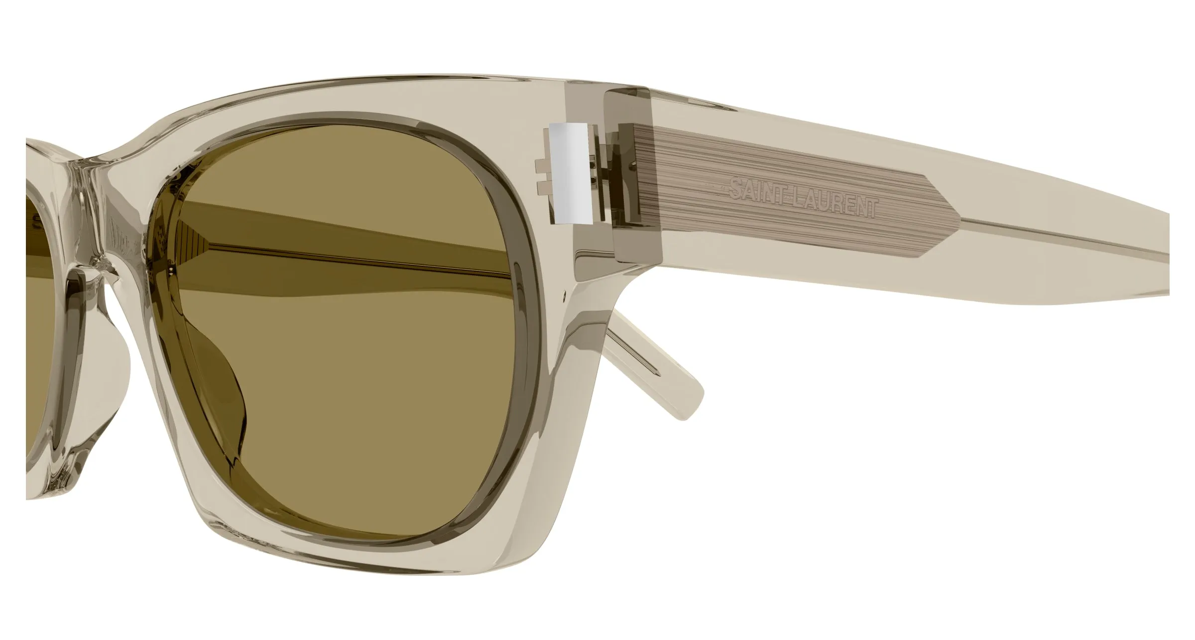 SAINT LAURENT SL 402 018 Occhiali da sole Acetato Beige Marrone Squadrata - immagine 3