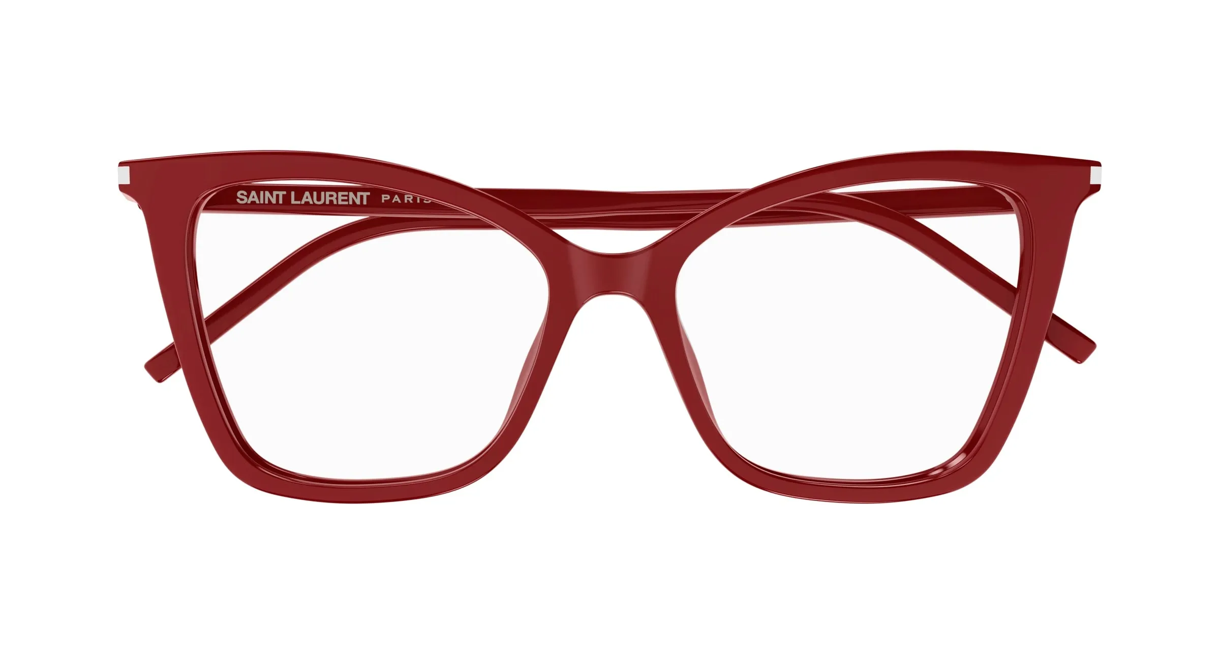 SAINT LAURENT SL 386 015 Montature da vista Acetato Rosso Trasparente Cat Eye ["Antiriflesso"] - immagine 2