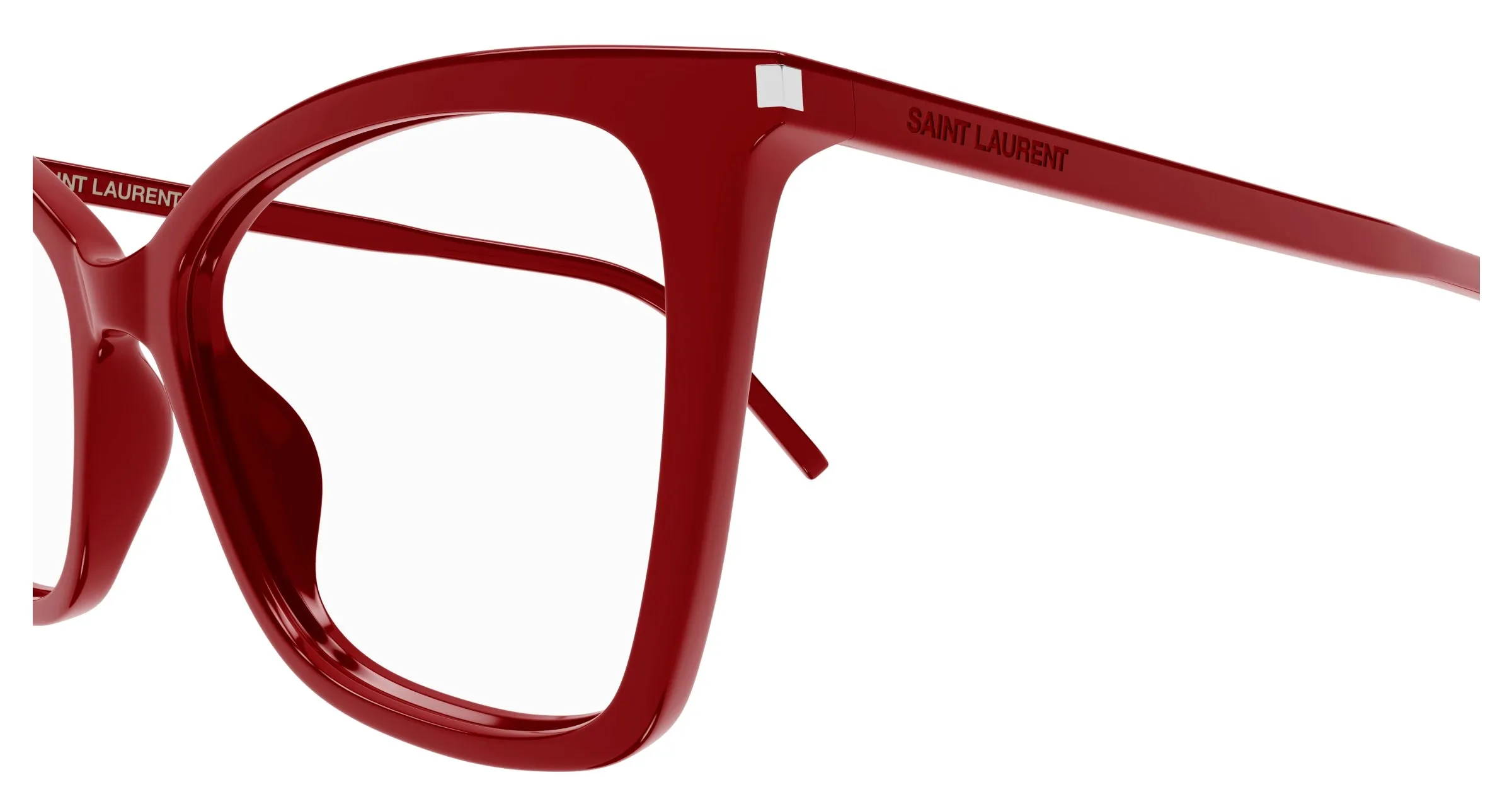 SAINT LAURENT SL 386 015 Montature da vista Acetato Rosso Trasparente Cat Eye ["Antiriflesso"] - immagine 3