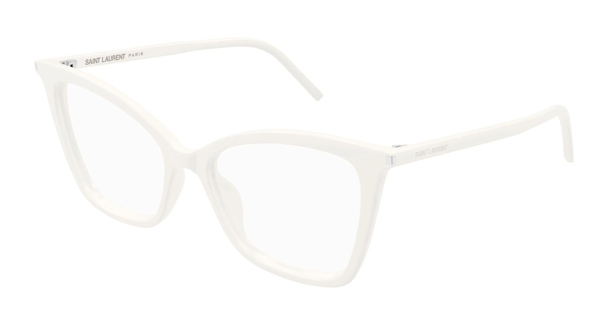 SAINT LAURENT SL 386 014 Montature da vista Acetato Bianco Trasparente Cat Eye - immagine 1
