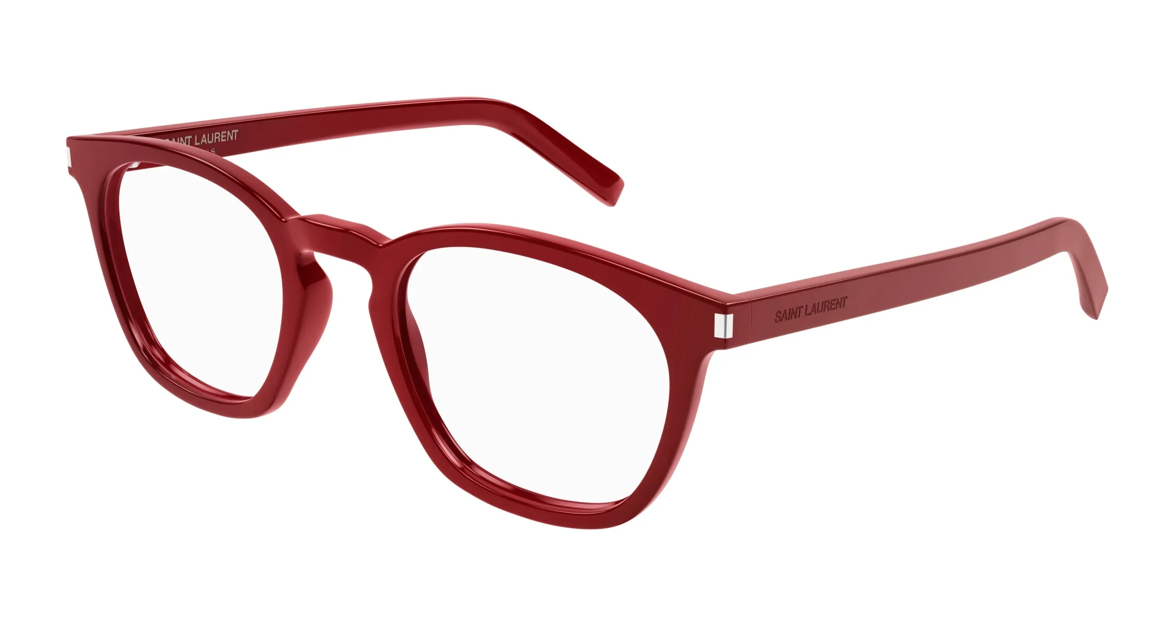 SAINT LAURENT SL 28 OPT 011 Montature da vista Acetato Rosso Trasparente Rotonda - immagine 1