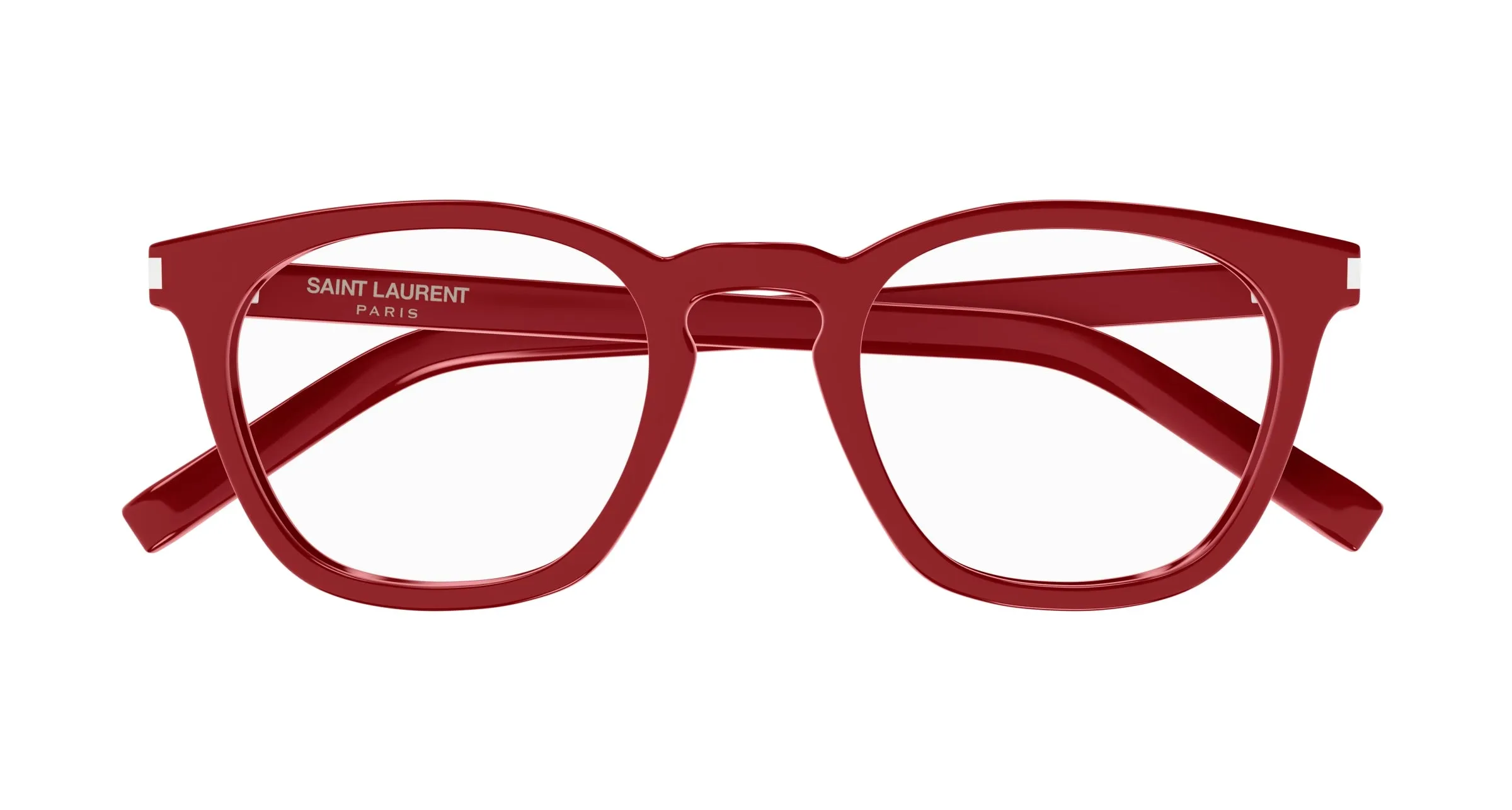 SAINT LAURENT SL 28 OPT 011 Montature da vista Acetato Rosso Trasparente Rotonda - immagine 2