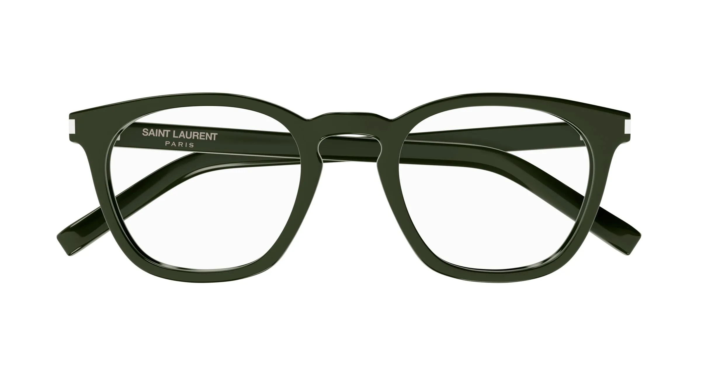 SAINT LAURENT SL 28 OPT 010 Montature da vista Acetato Verde Trasparente Rotonda - immagine 2