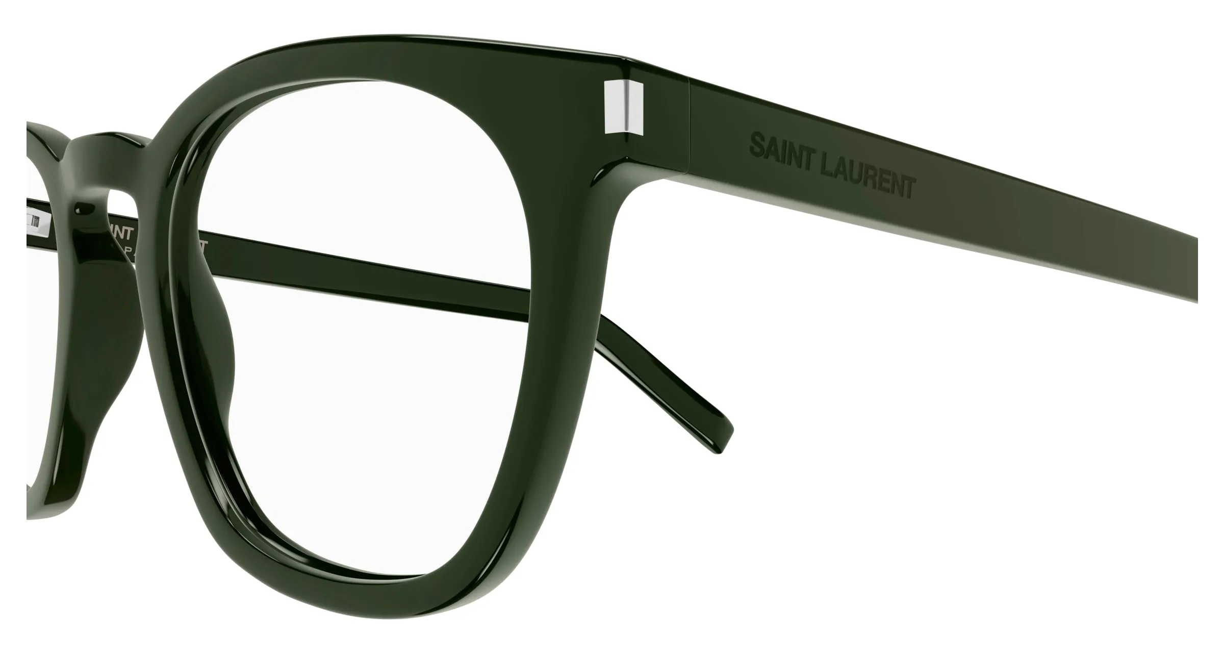 SAINT LAURENT SL 28 OPT 010 Montature da vista Acetato Verde Trasparente Rotonda - immagine 3