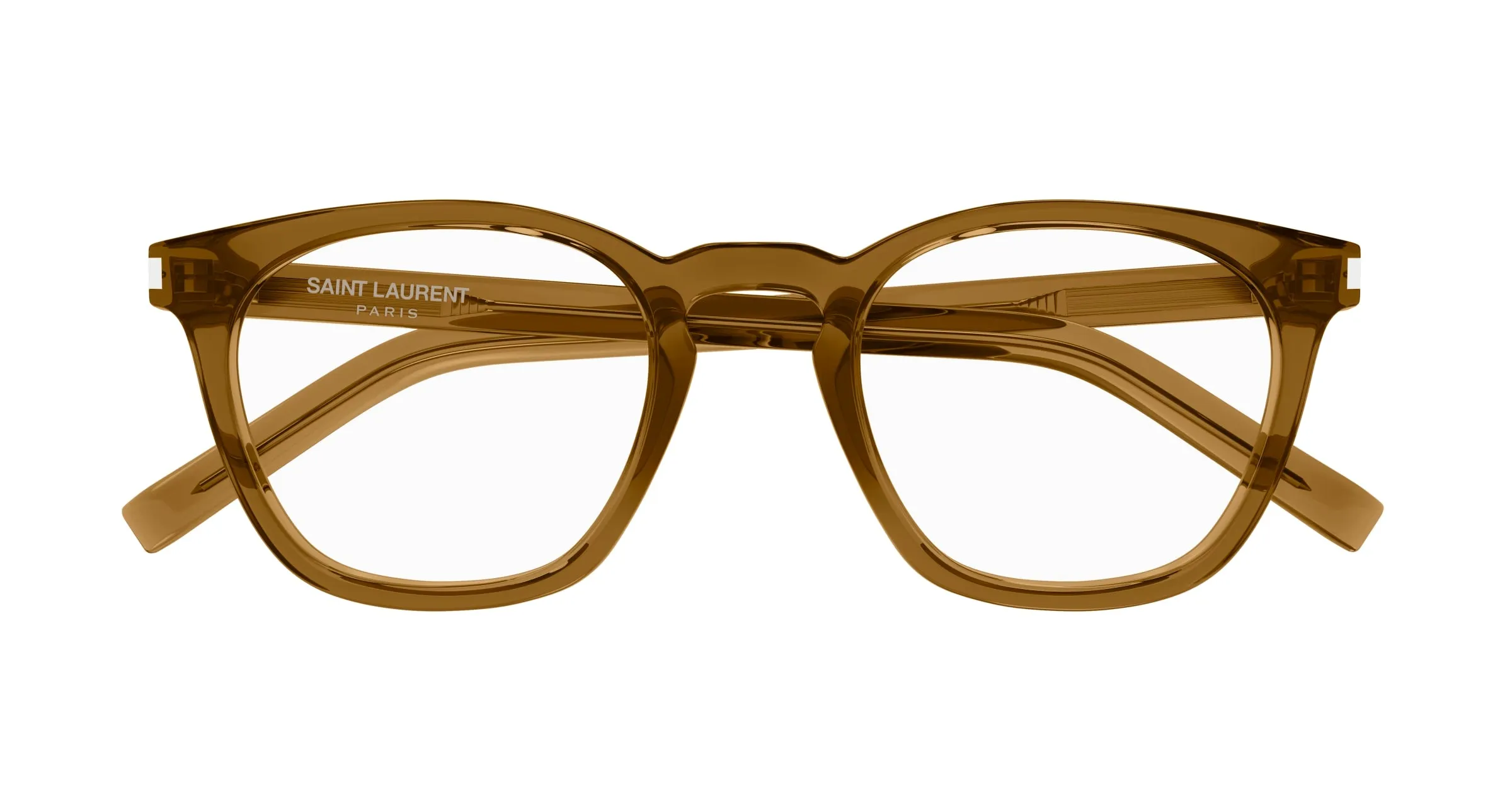 SAINT LAURENT SL 28 OPT 008 Montature da vista Acetato Marrone Trasparente Rotonda - immagine 2