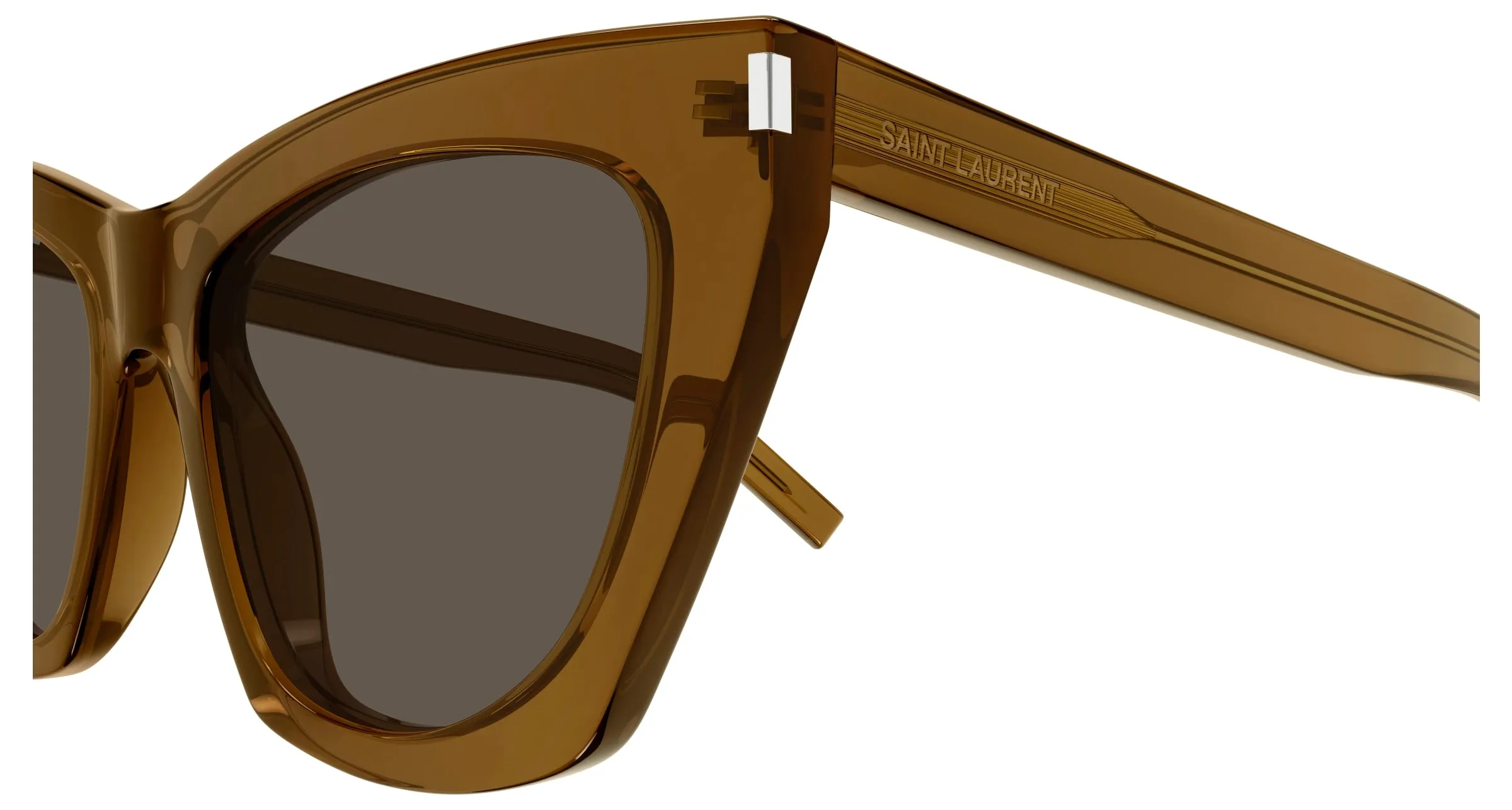 SAINT LAURENT SL 214 KATE 034 Occhiali da sole Acetato Marrone Marrone Cat Eye - immagine 3