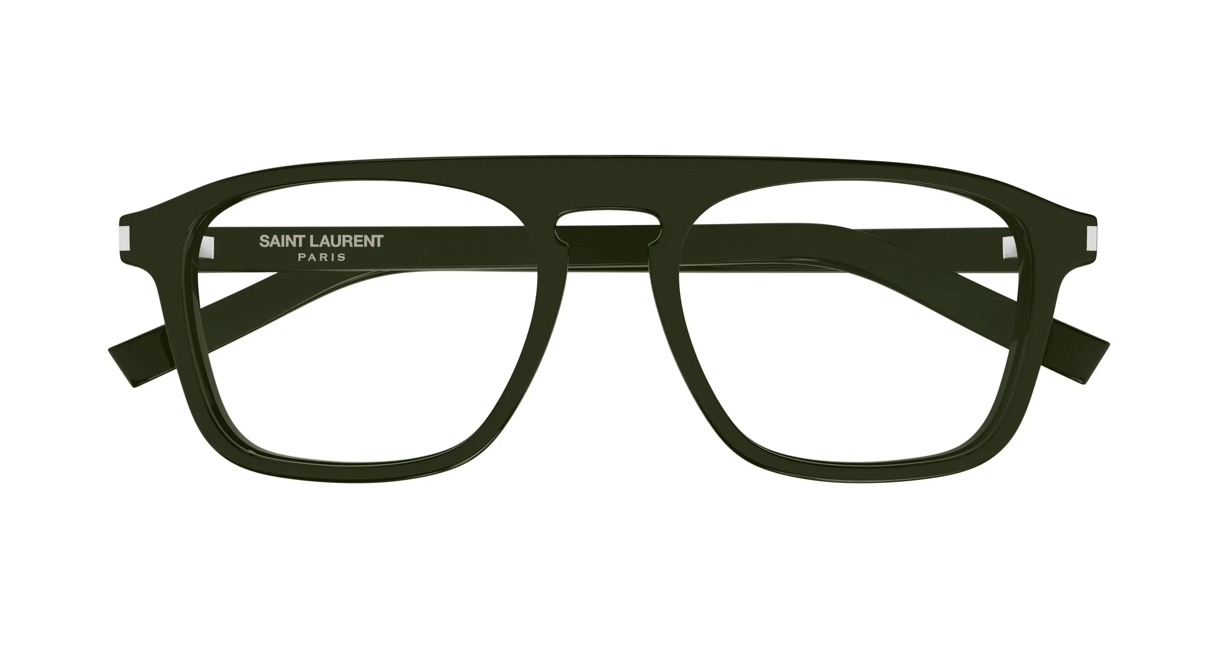 SAINT LAURENT SL 157 011 Montature da vista Acetato Verde Trasparente Squadrata - immagine 2