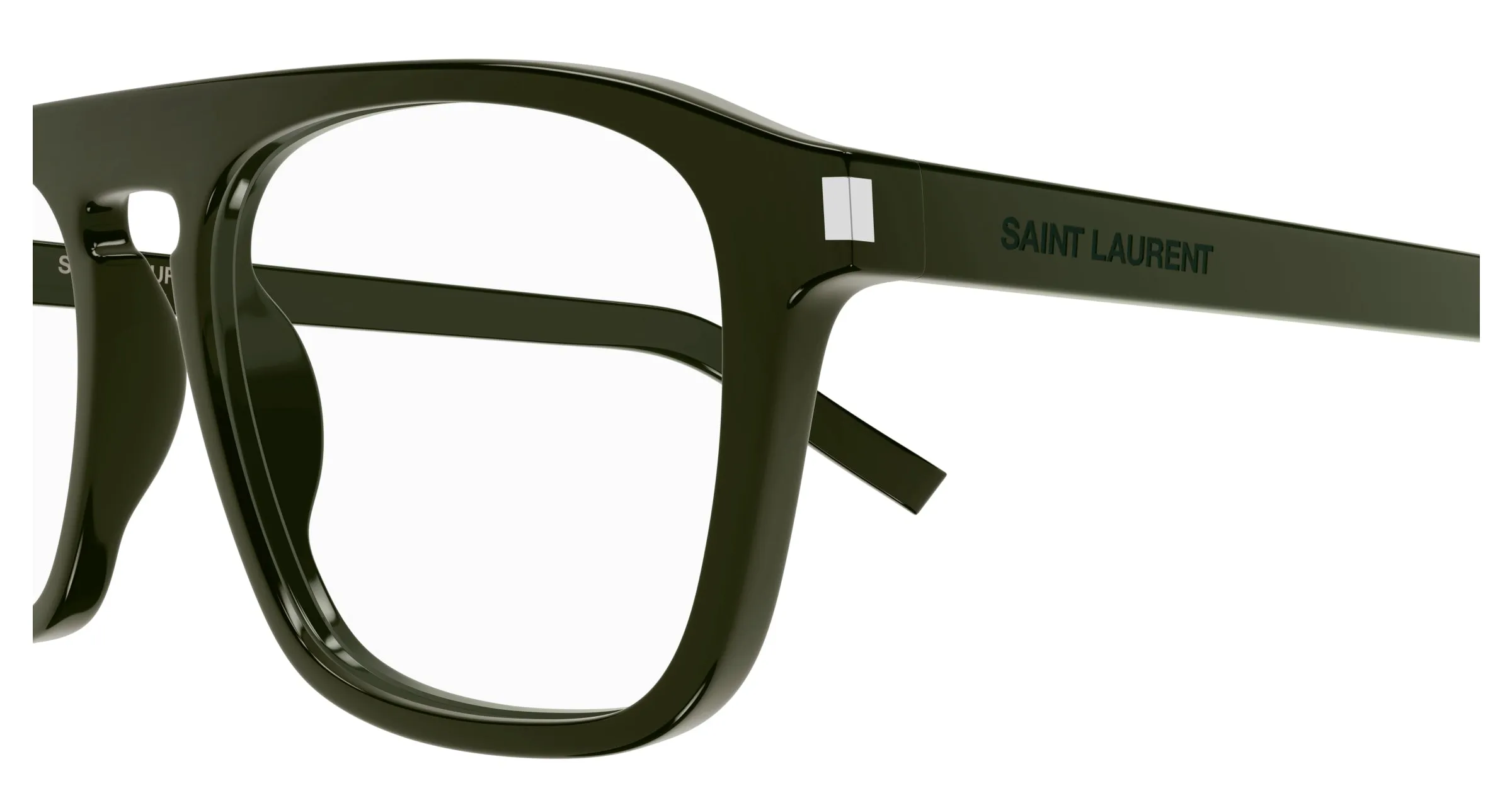 SAINT LAURENT SL 157 011 Montature da vista Acetato Verde Trasparente Squadrata - immagine 3